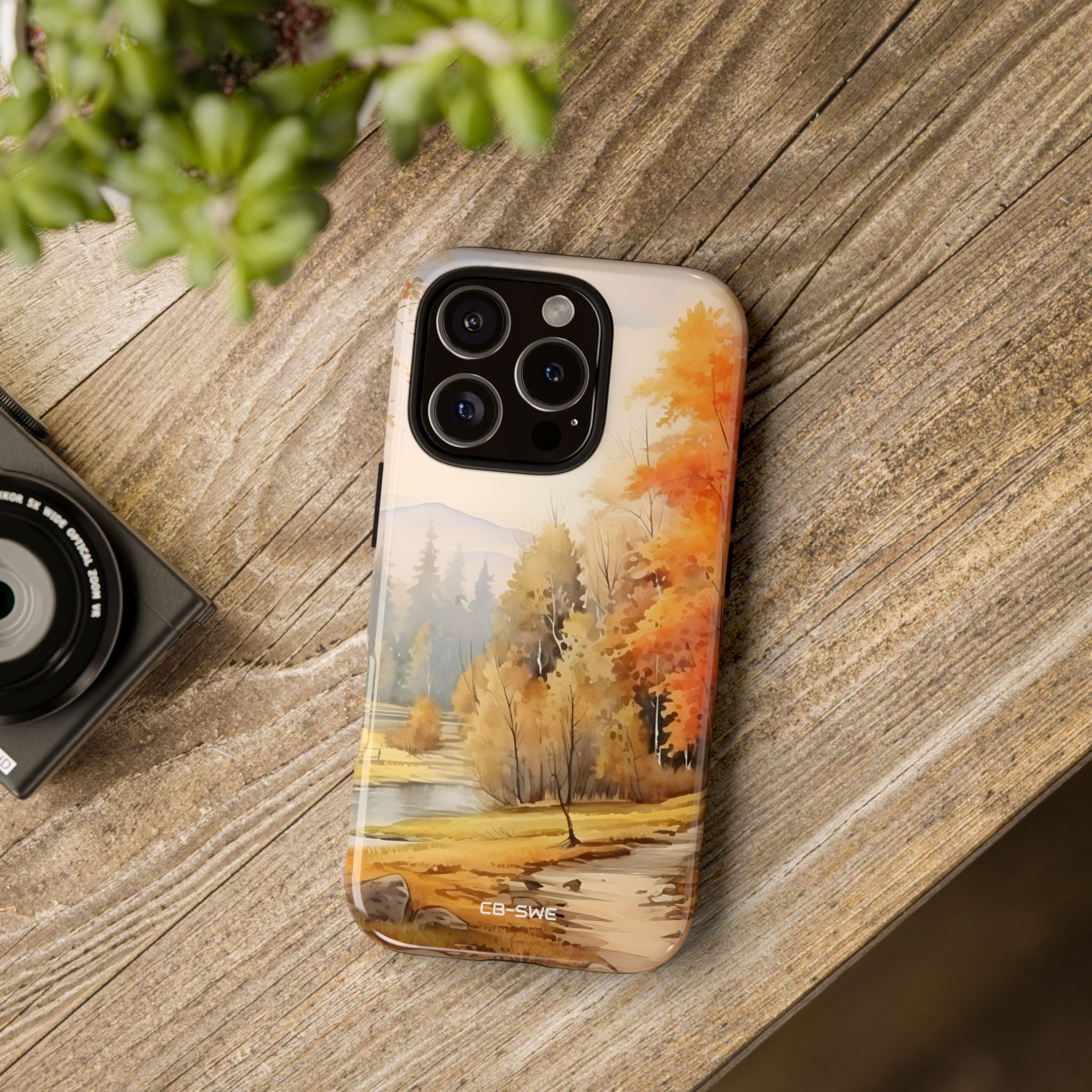 Golden Leaves Drift - iPhone Case