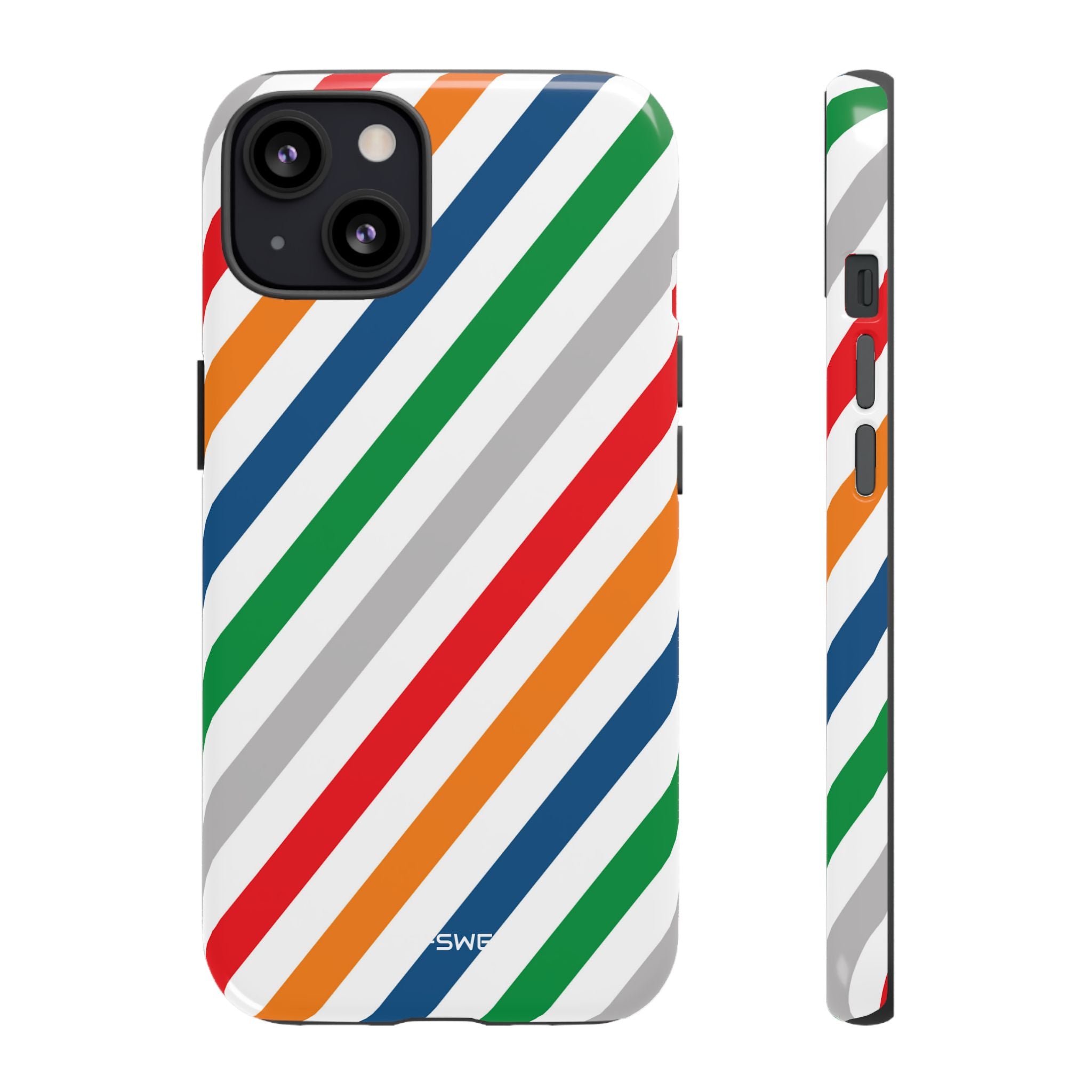 Vibrant Geometric Stripes - iPhone Case