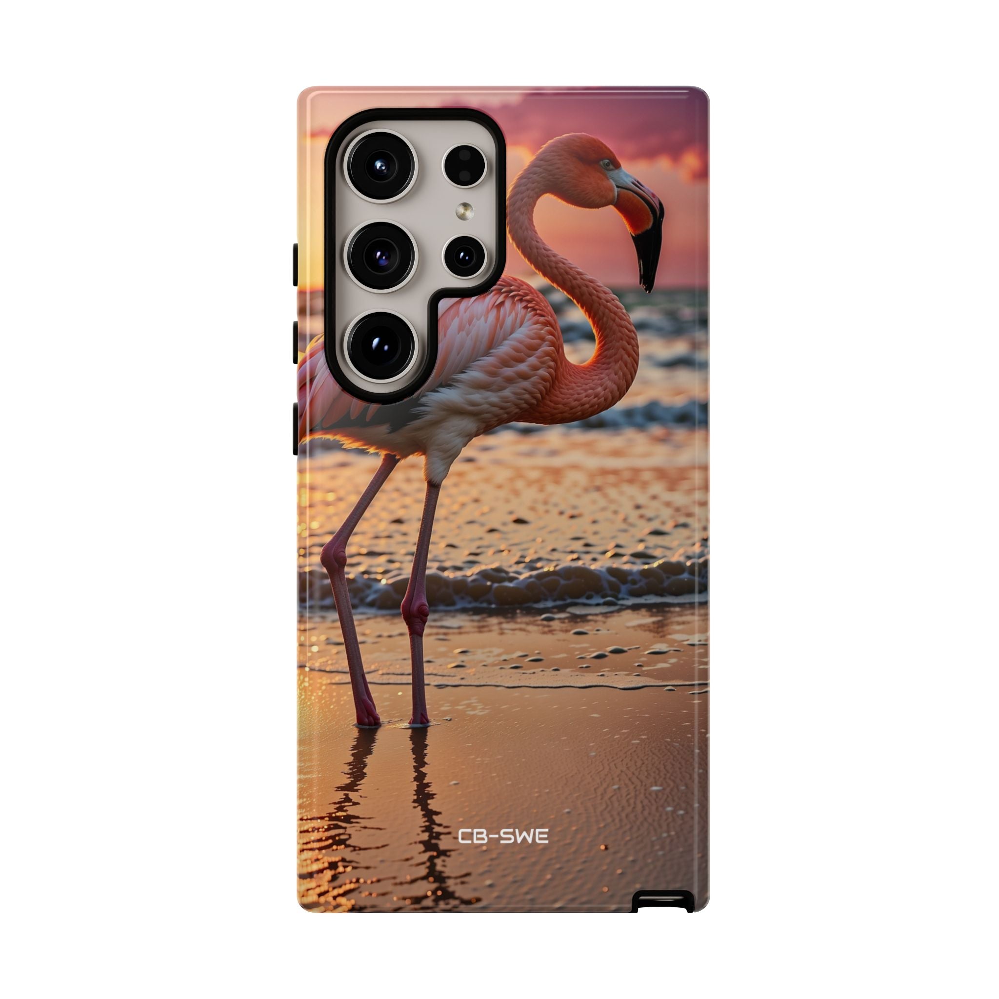 Sunset Flamingo Stand - Samsung Case