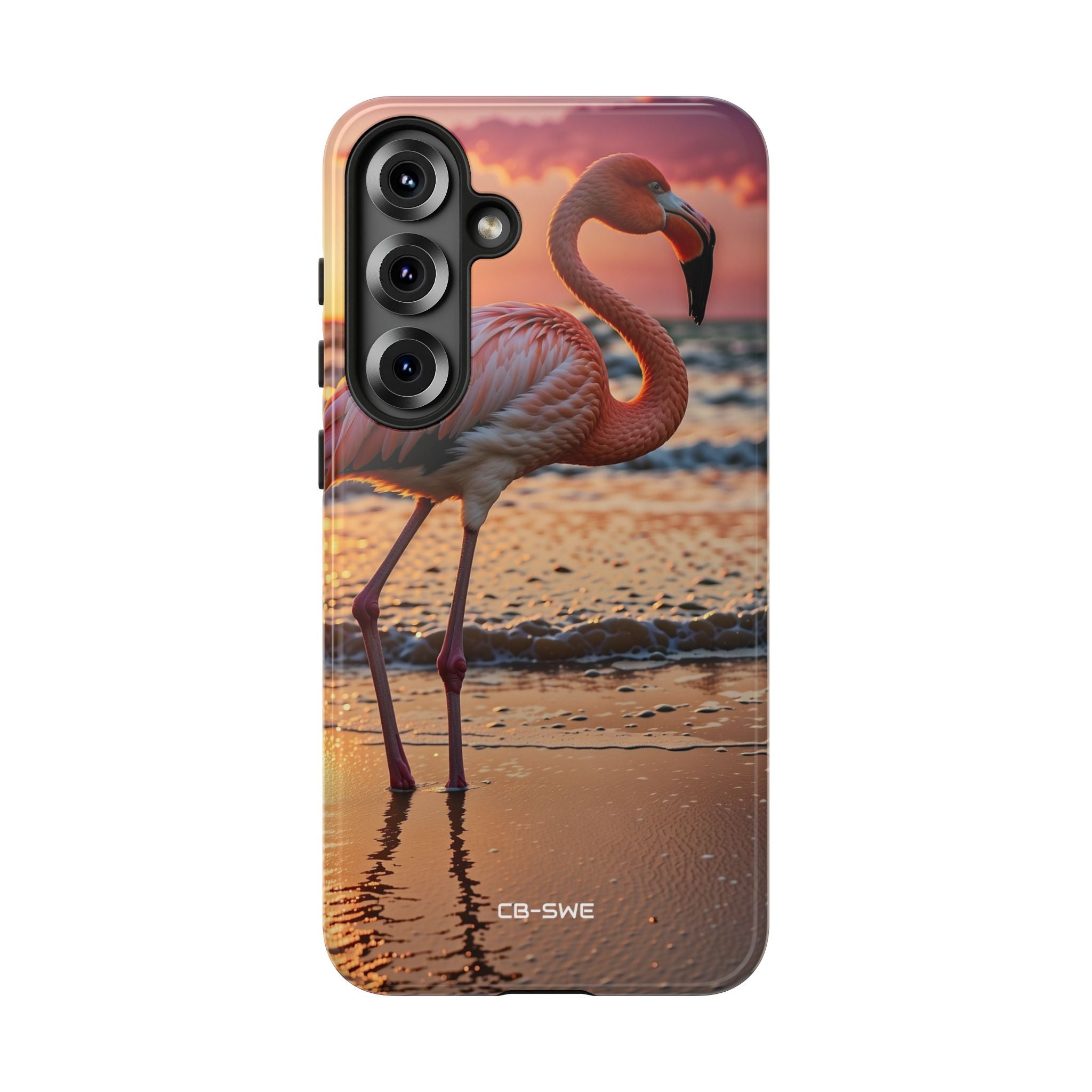 Sunset Flamingo Stand - Samsung Case