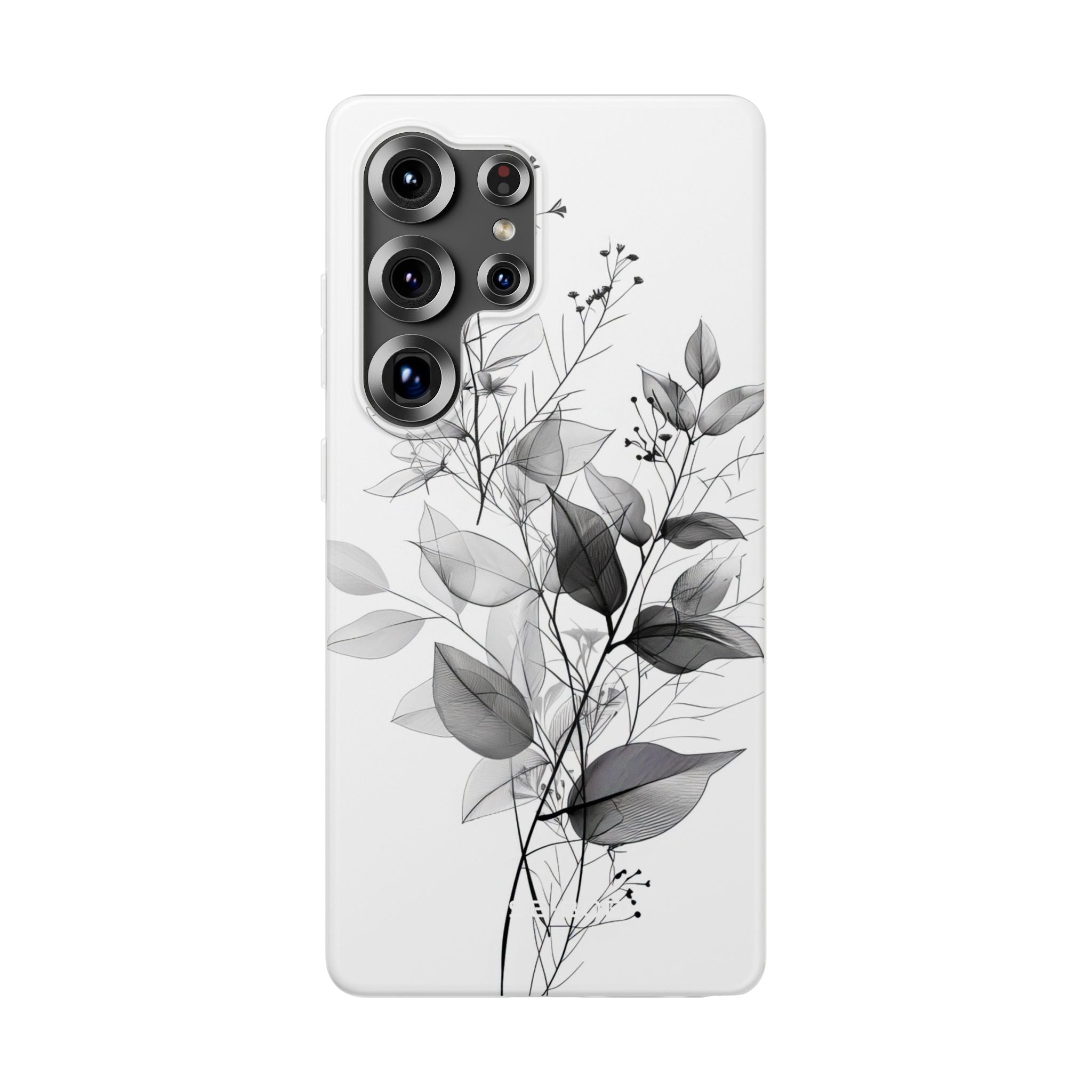 Veined Leaves Gray Samsung S25 Ultra Case - Soft