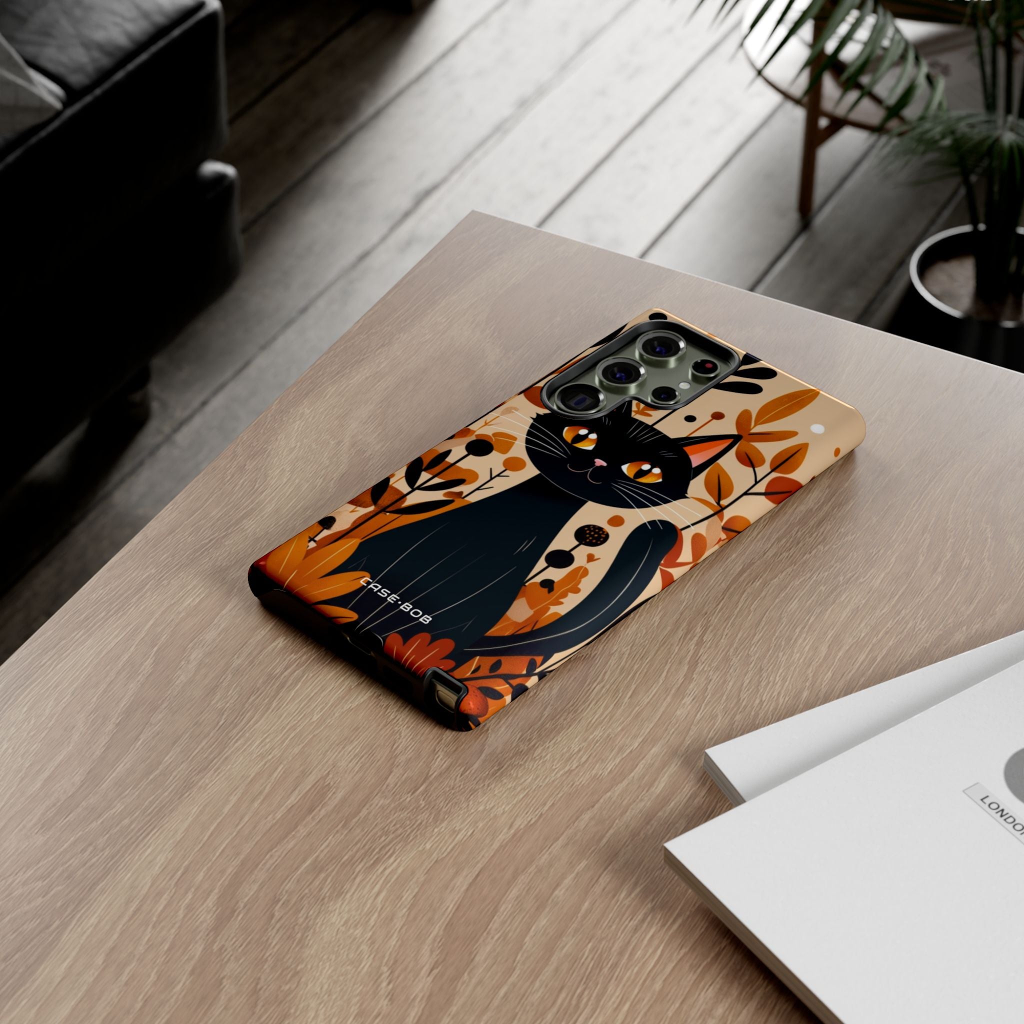 Black Cat Glow Samsung S23 Ultra Case - Tough