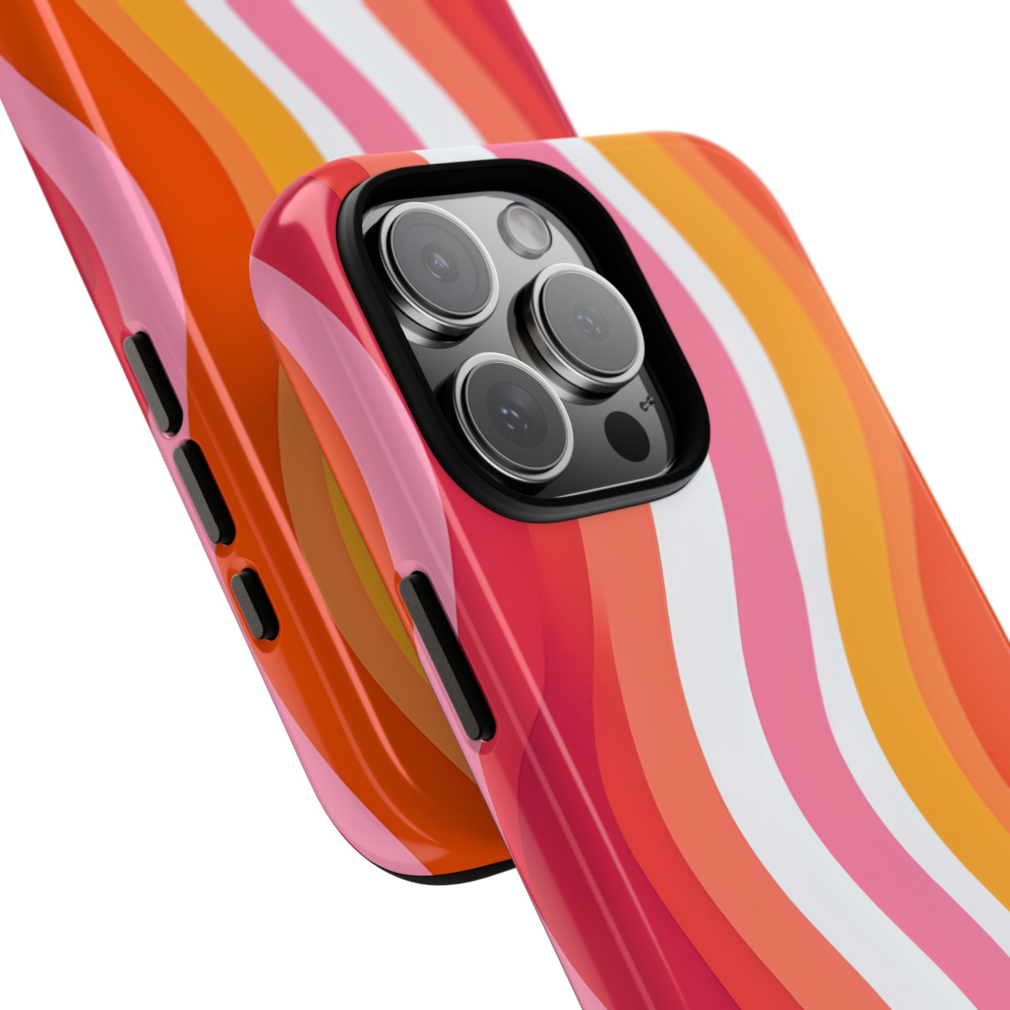 Vibrant Retro Vertical Wavy Stripes iPhone 16 - Tough