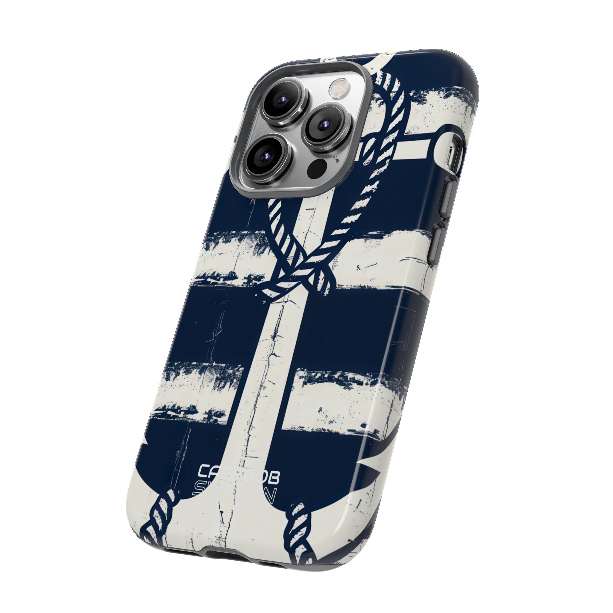 Strisce con ancora blu navy iPhone 14 - Tough