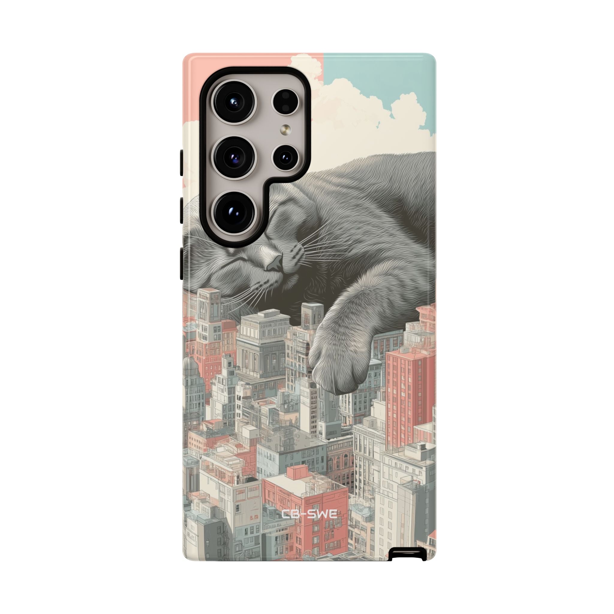 Cat Rests Over City - Samsung Case