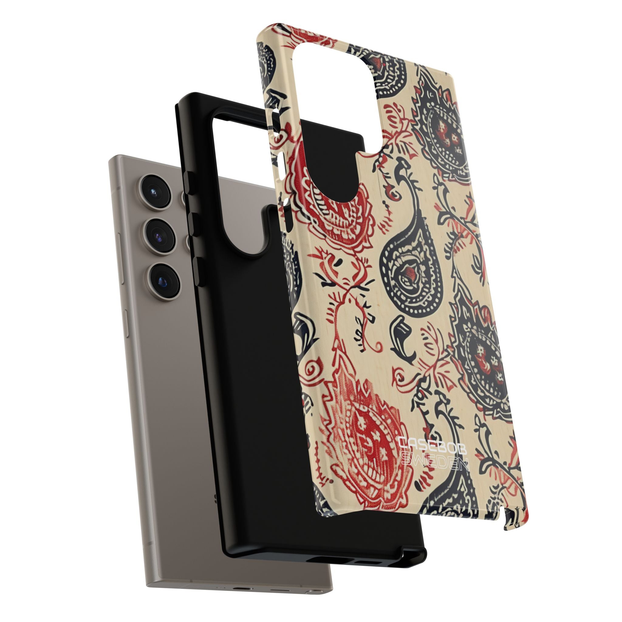 Navy Paisley Swirl Samsung S24 - Resistente