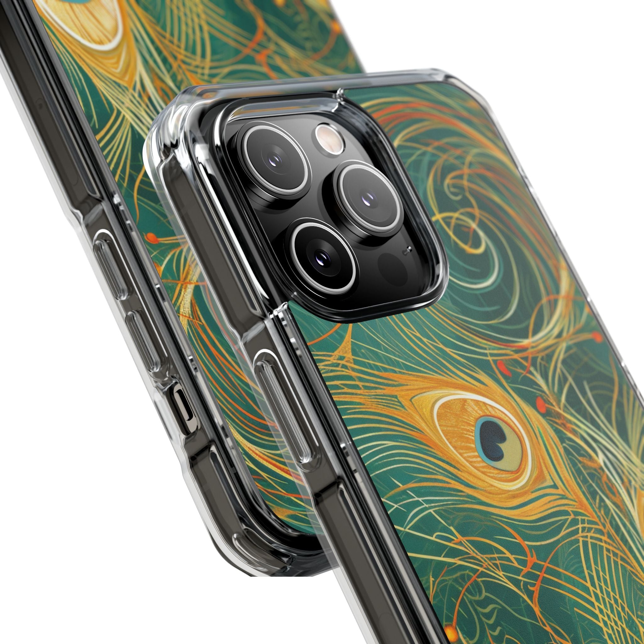 Vibrant Peacock Whirl iPhone 14 - Impact Clear+