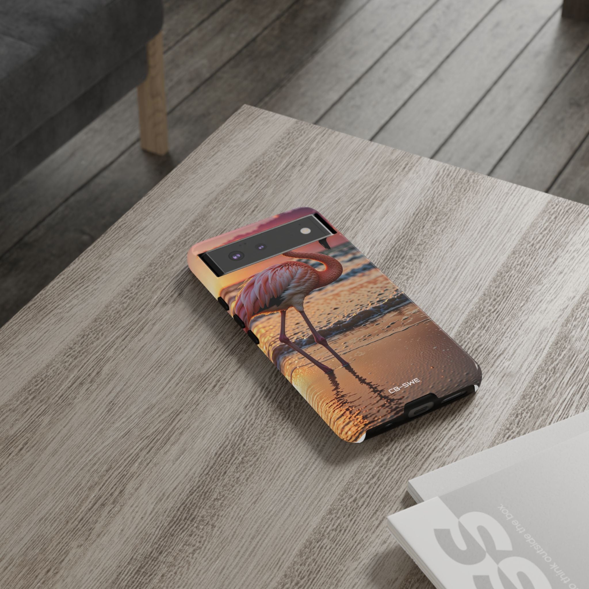 Sunset Flamingo Stand - Google Pixel Case