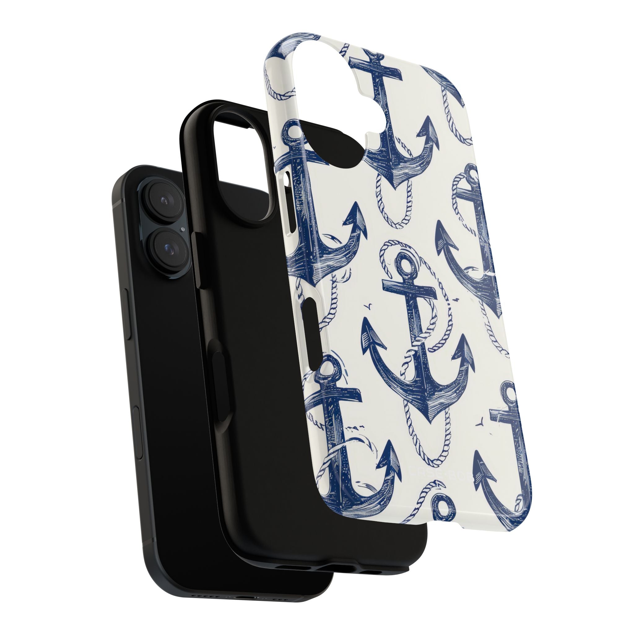 Navy Anchor Loop iPhone 16 Pro Case - Tough