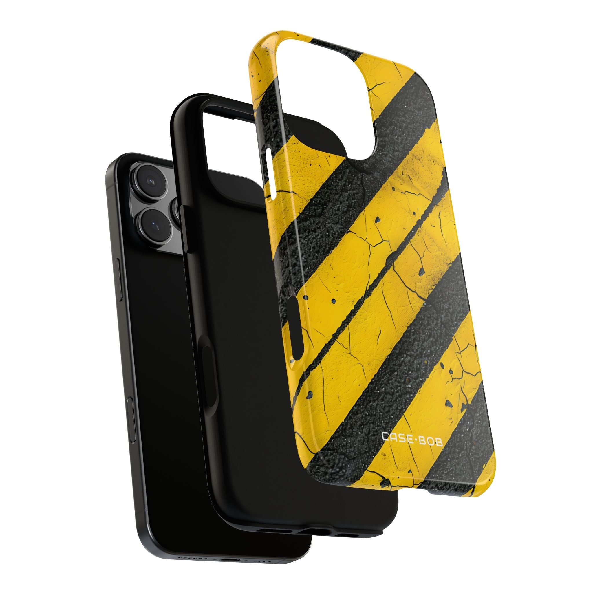 Yellow Stripe Distress iPhone 16 Pro Max Case - Tough