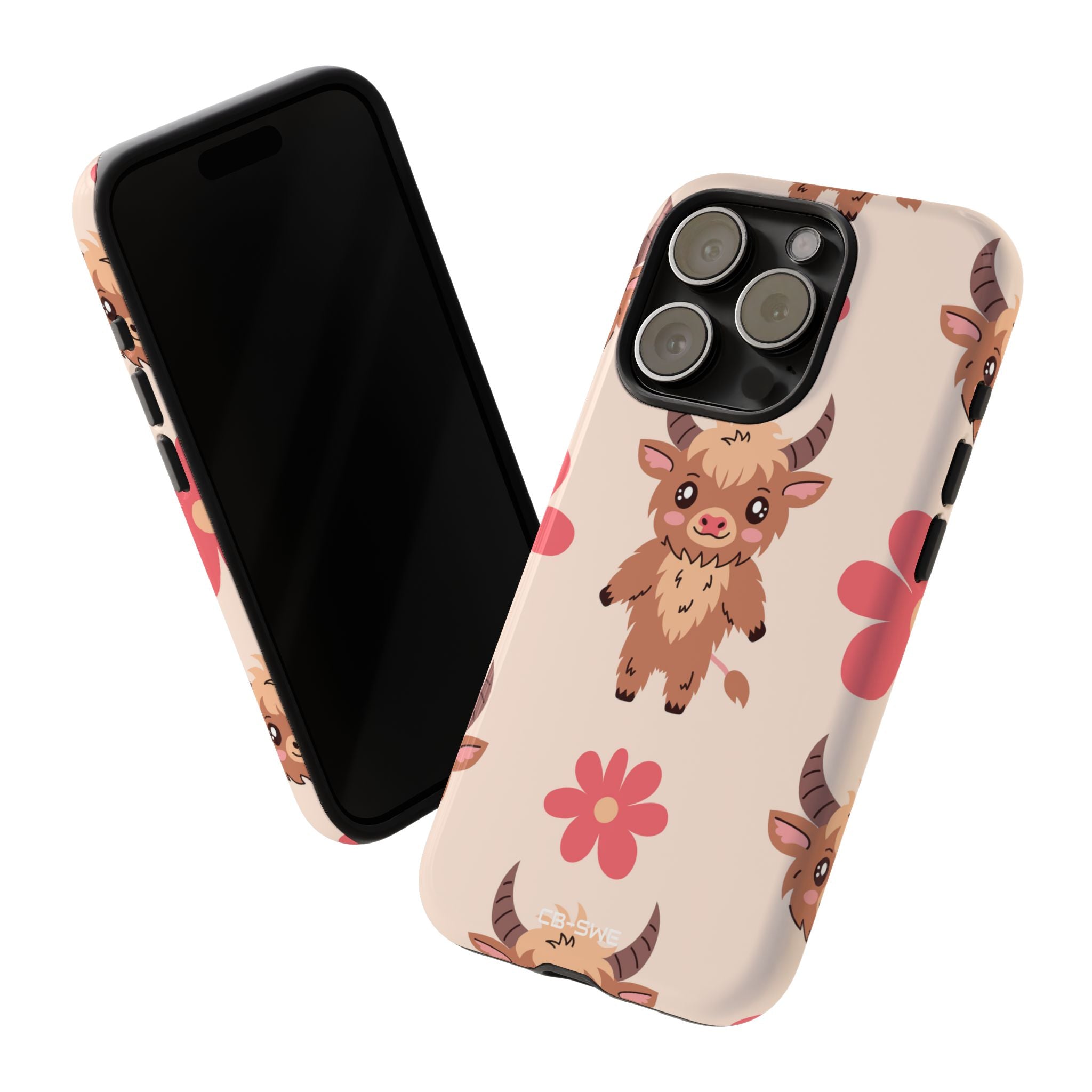 Cute Cattle & Flowers - iPhone Case