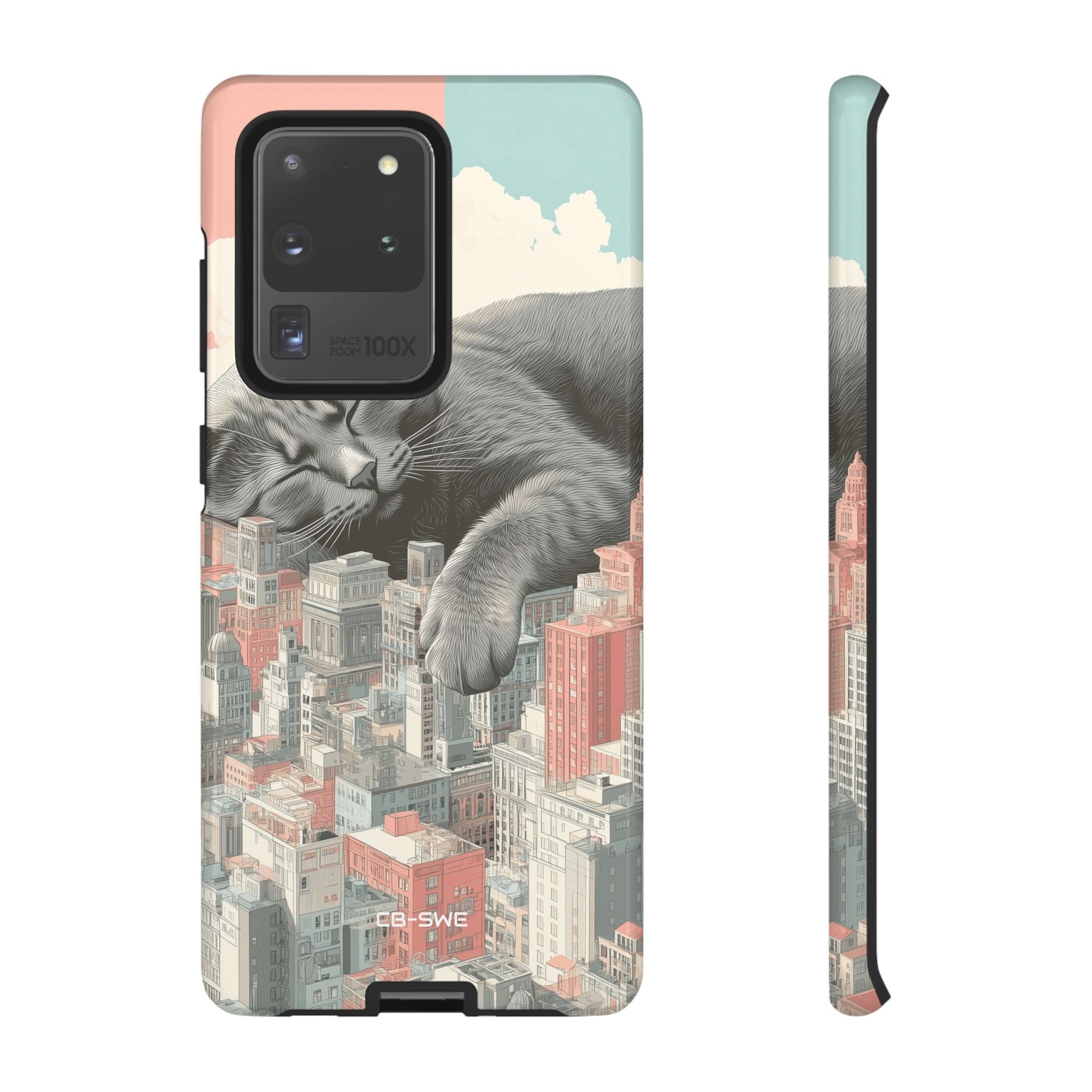 Cat Rests Over City - Samsung Case