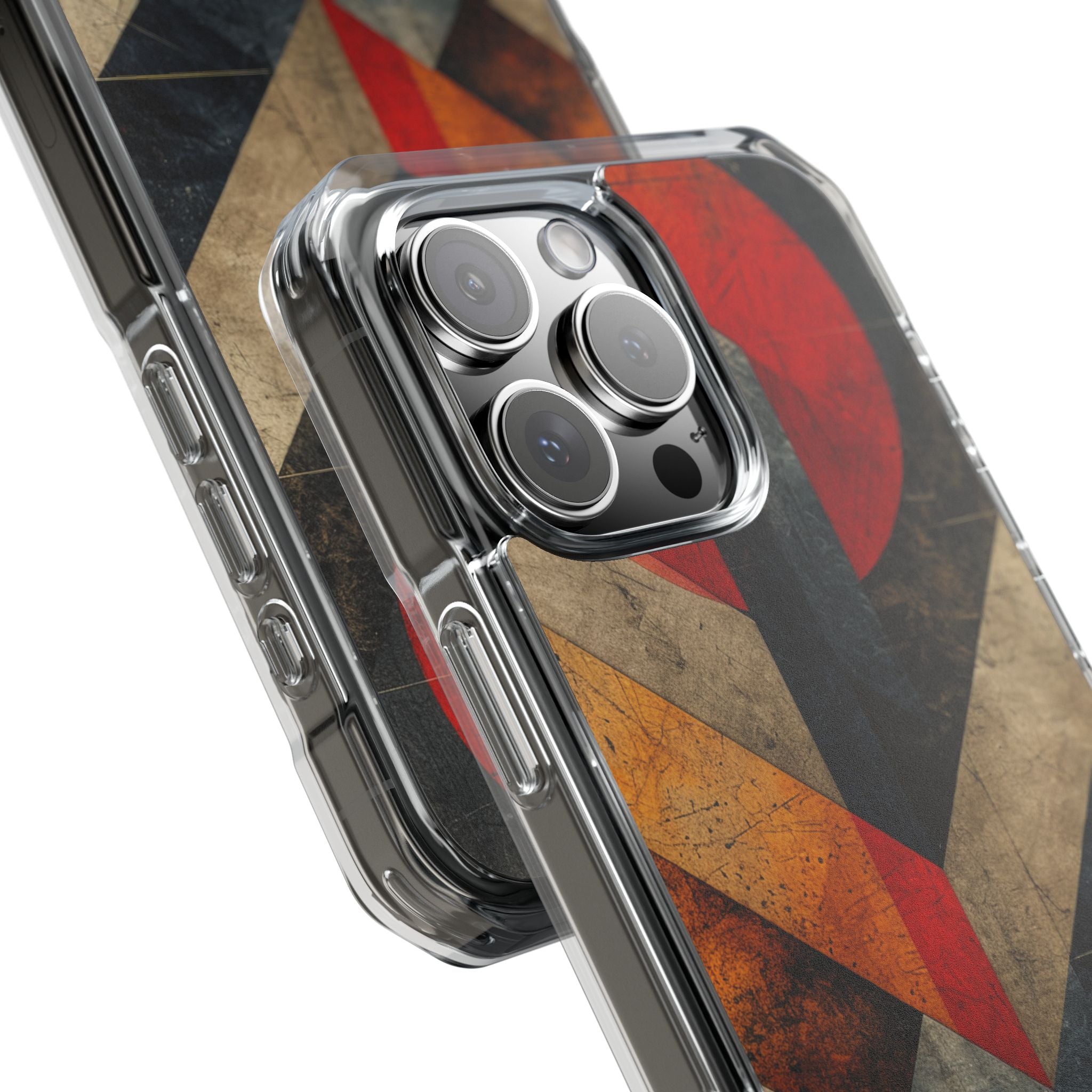 Crimson Circle Geometry iPhone 16 - Impact Clear+