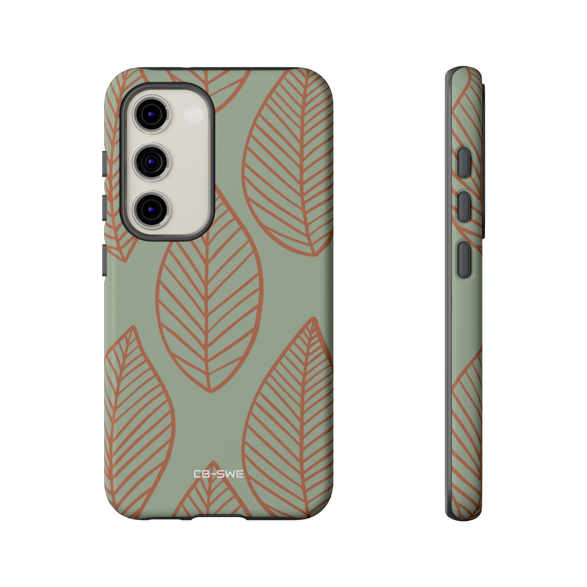 Mint and Orange Leaves - Samsung Case