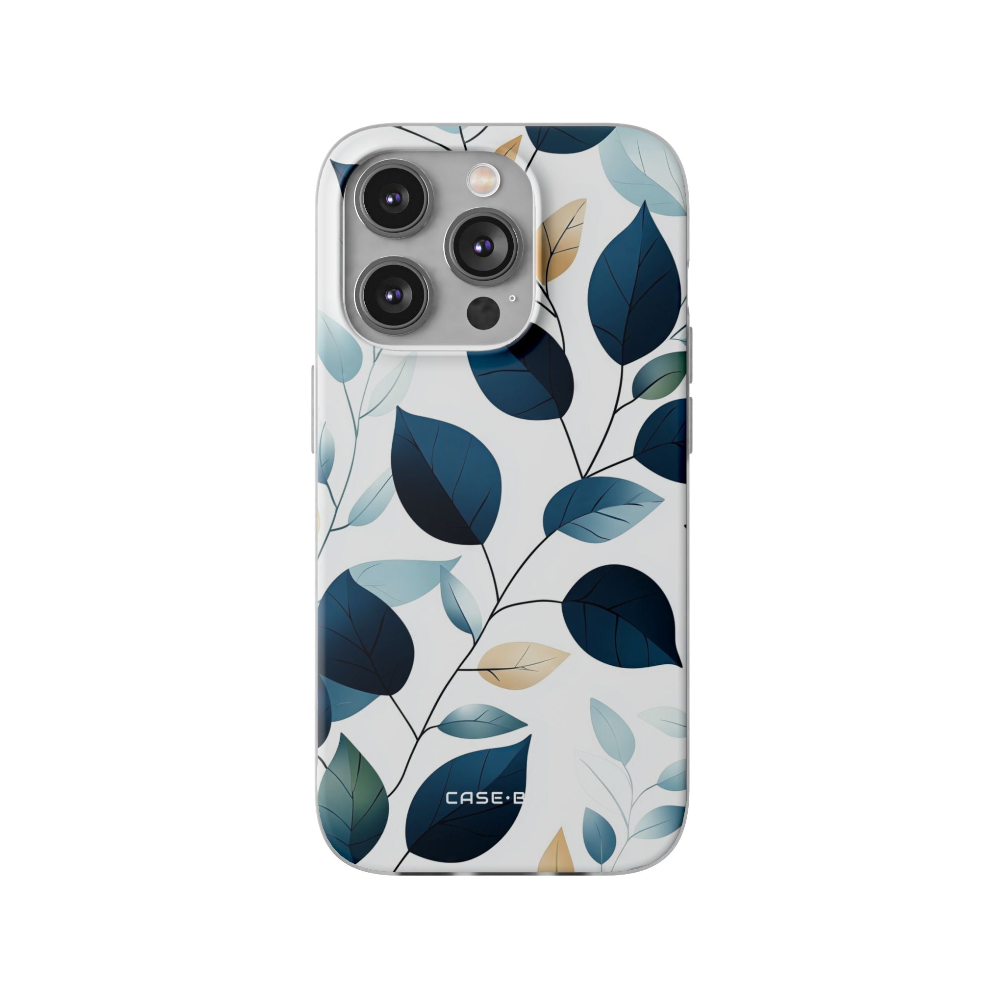 Navy Leaf Veins iPhone 14 Pro Case - Soft
