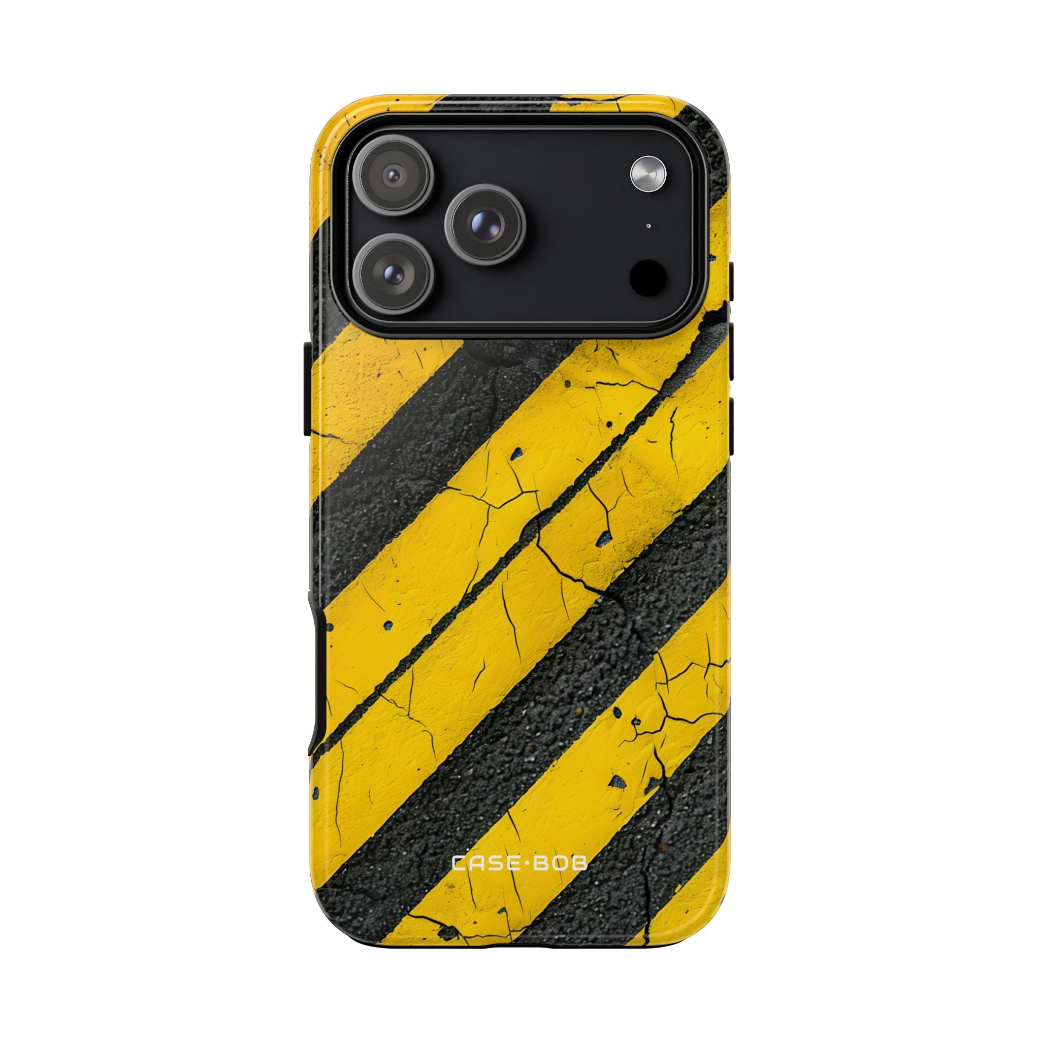 Yellow Stripe Distress iPhone 17 Pro Max Case - Tough