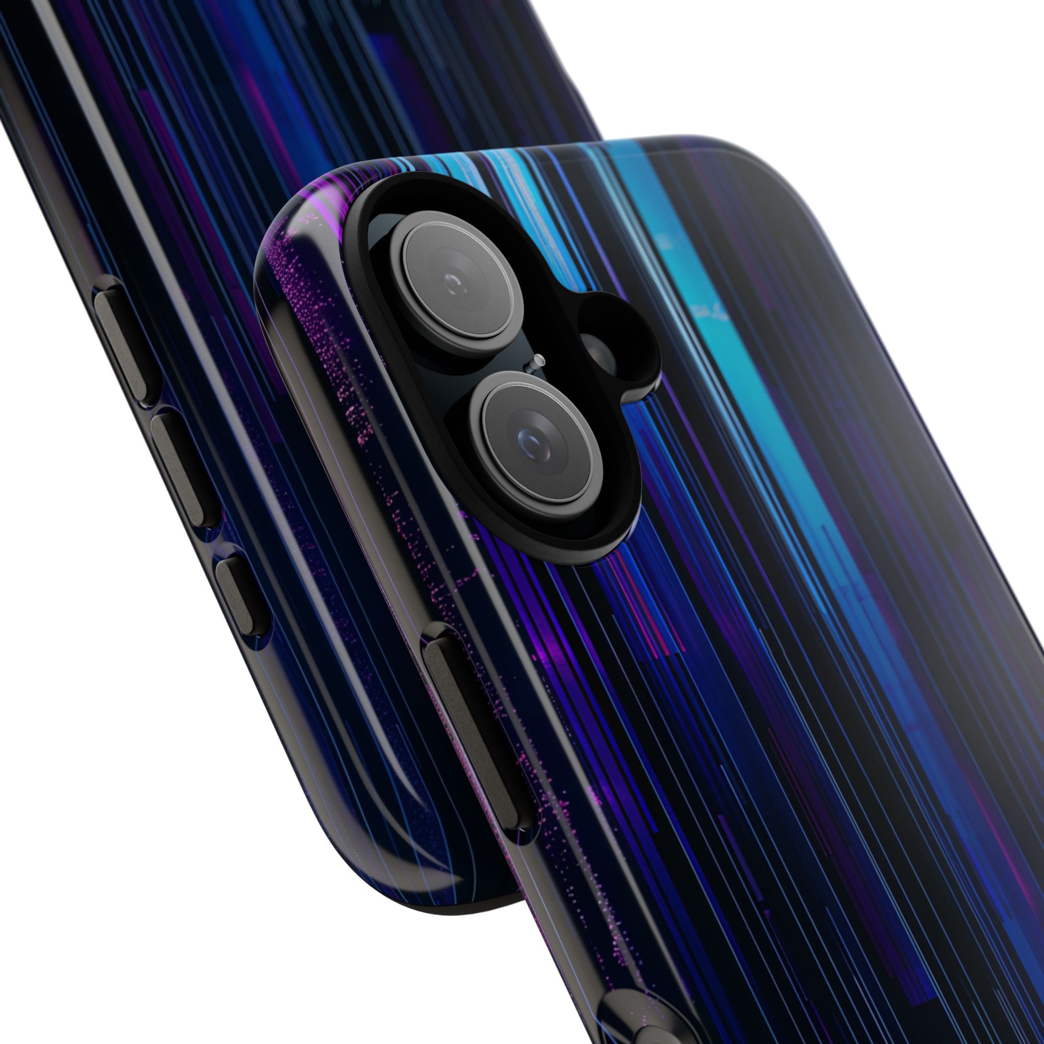 Neon Glitch Stripes iPhone 16 - Tough