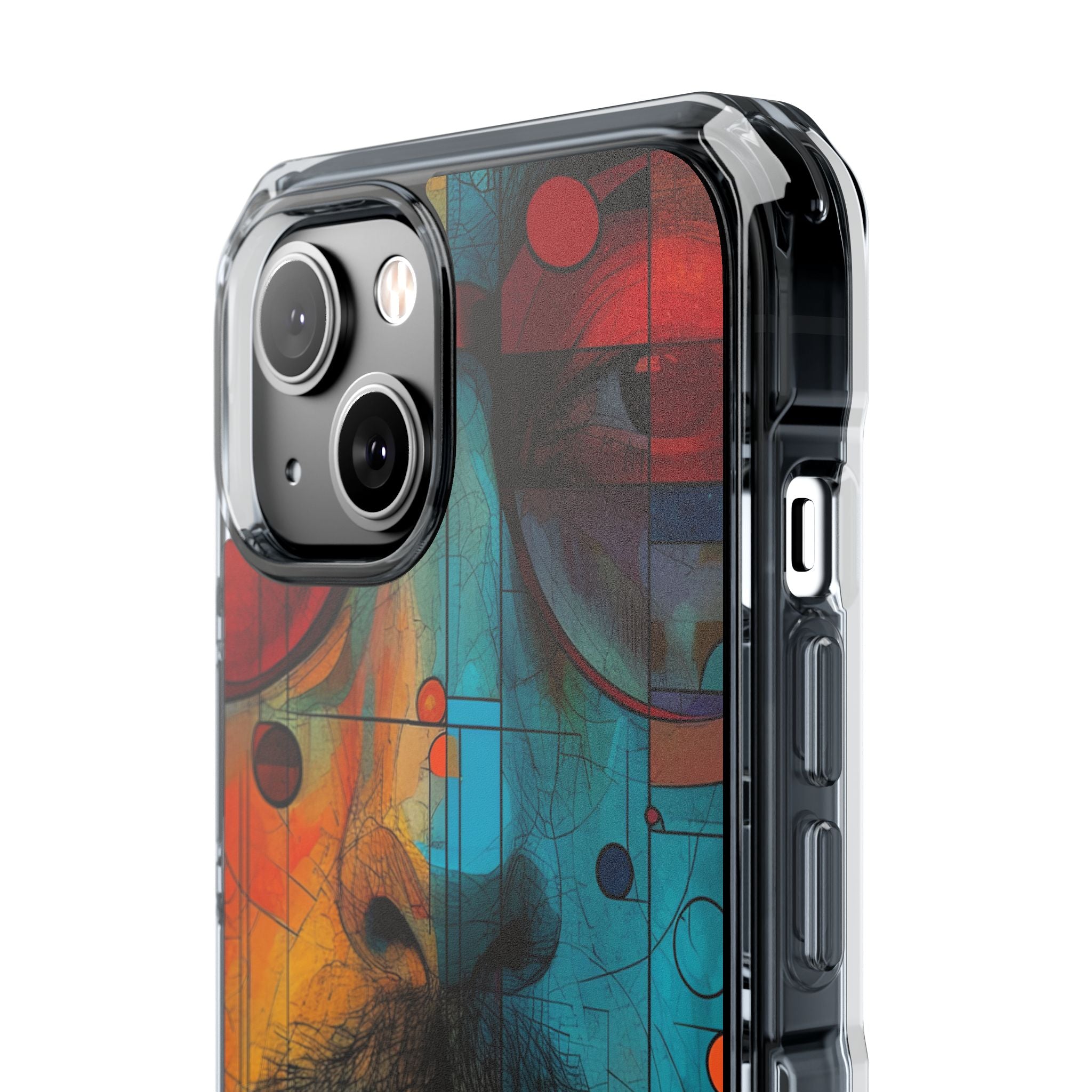 Cubistische Bril Gezicht iPhone 14 - Impact Clear+