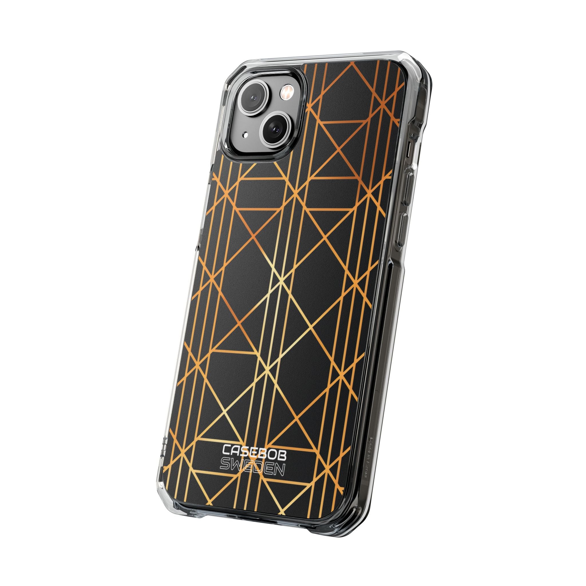 Golden Geometric Elegance iPhone 14 - Impact Clear+