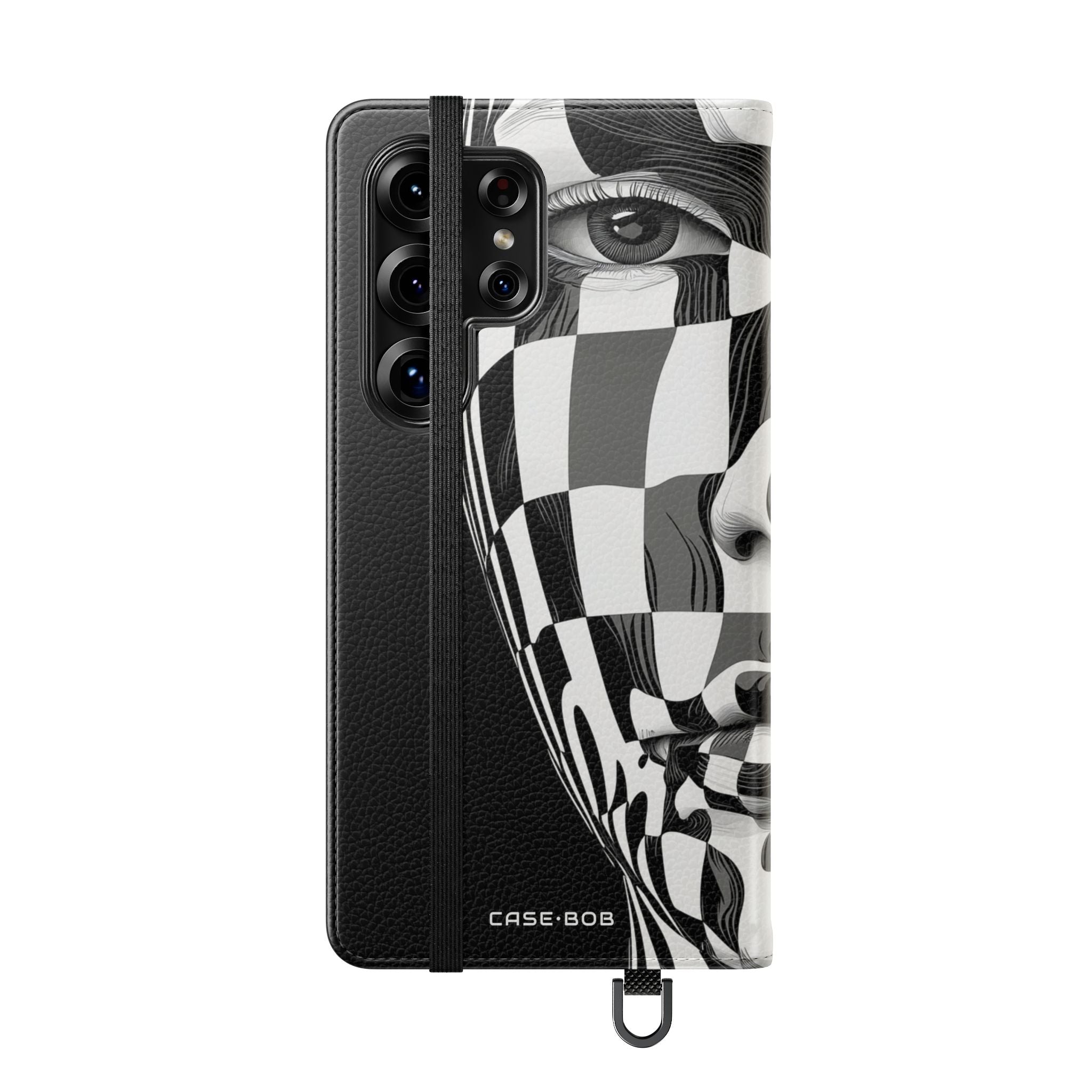 Mirrored Checkerboard Face - Samsung S25 Ultra Case - Wallet