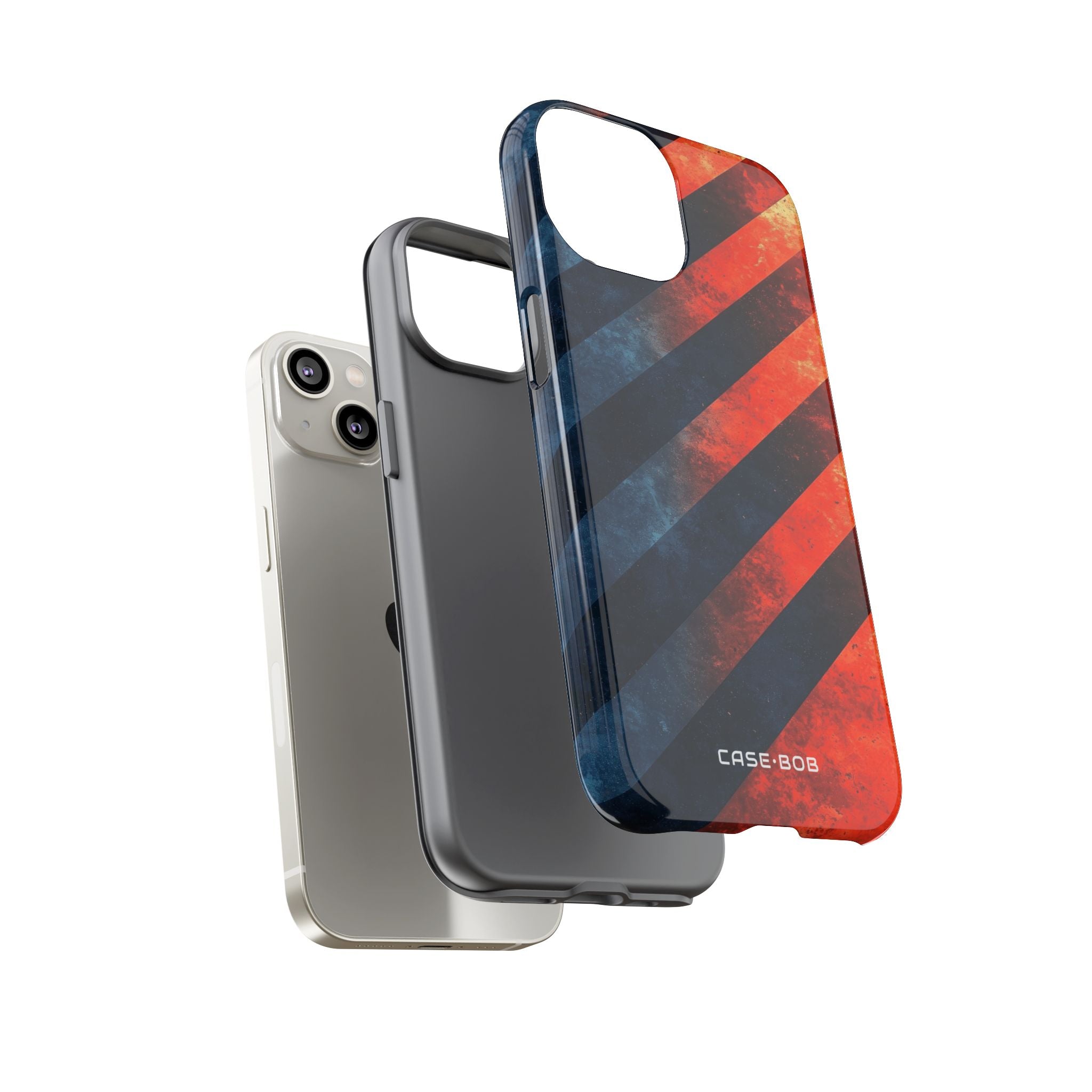 Diagonal Stripes Blaze iPhone 14 Case - Tough
