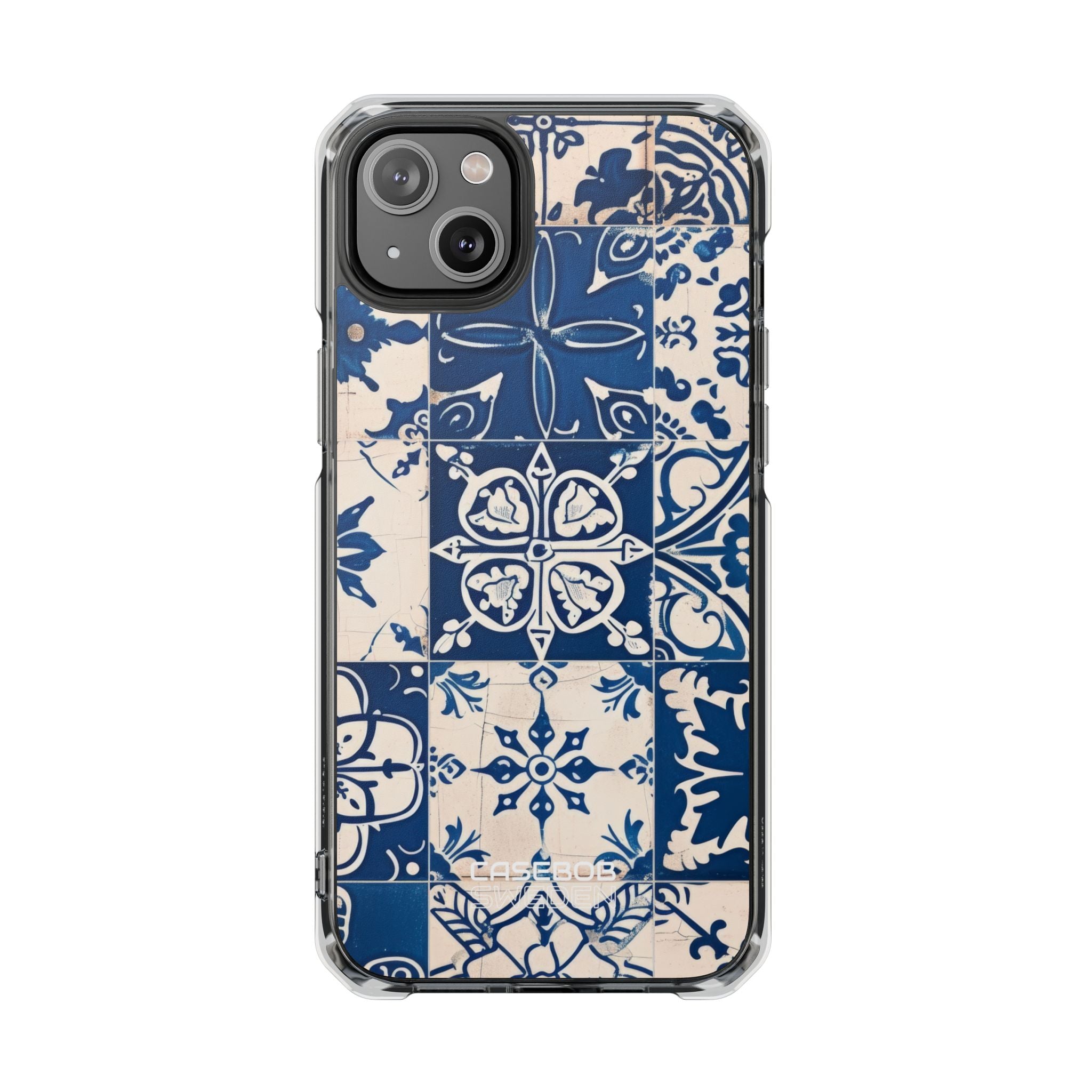 Ornate Blue Tiles iPhone 14 - Impact Clear+