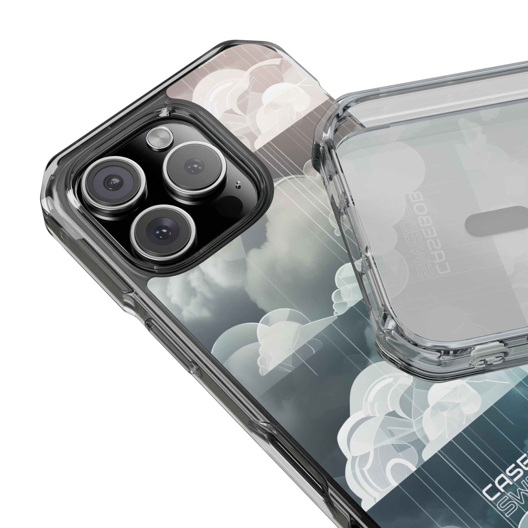 Silver Dream Clouds iPhone 16 - Impact Clear+