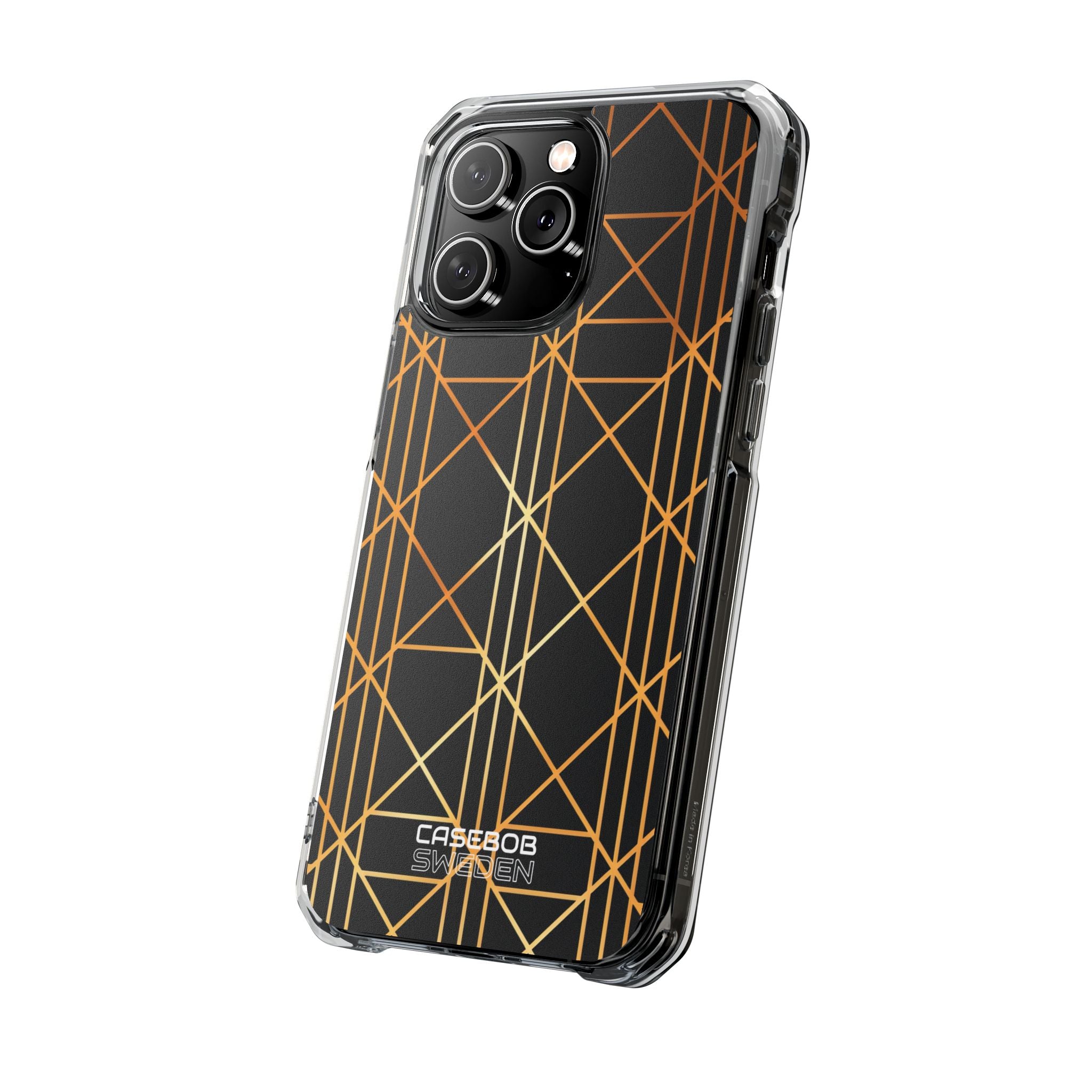 Golden Geometric Elegance iPhone 14 - Impact Clear+