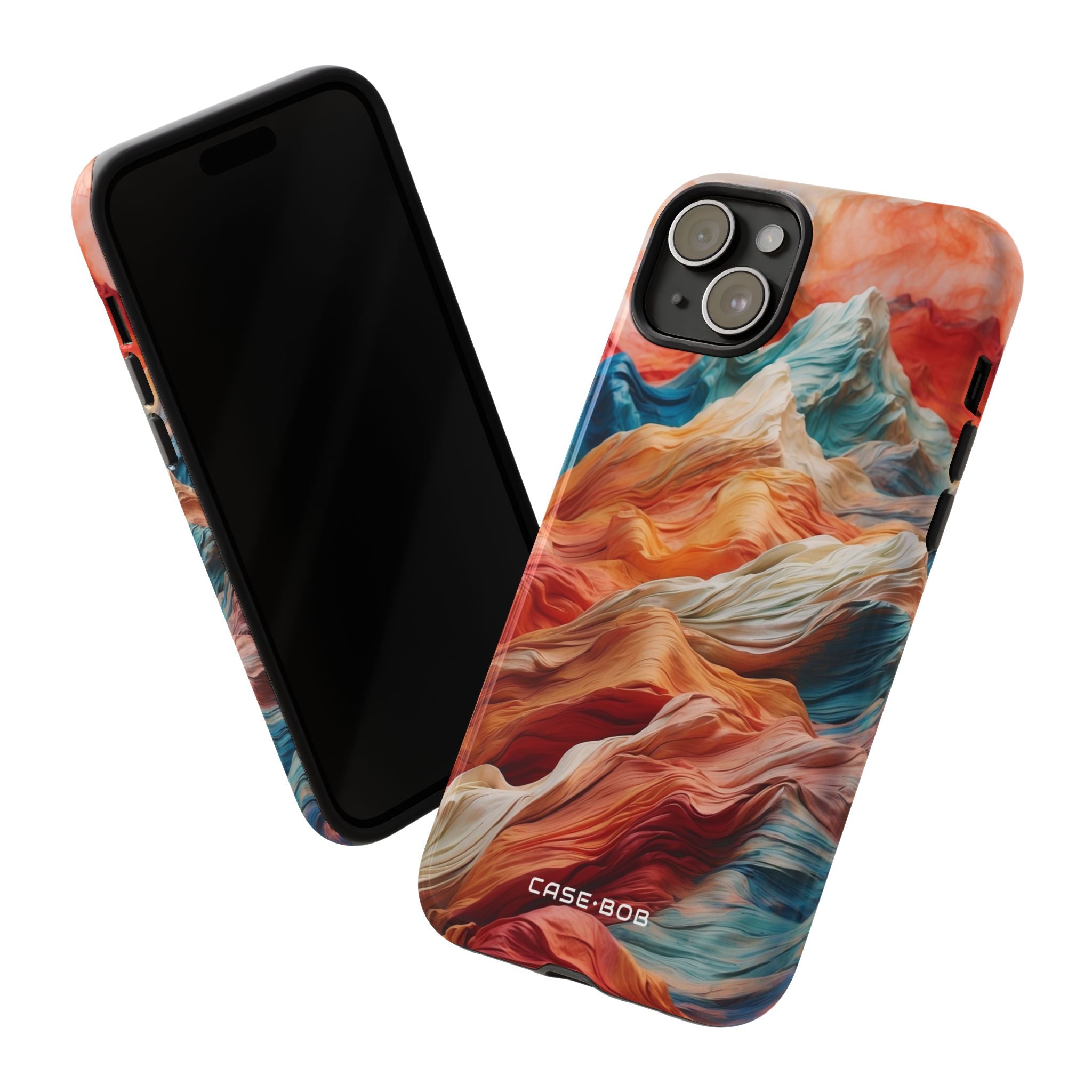 Fabric Peaks Cream iPhone 15 Plus Case - Tough
