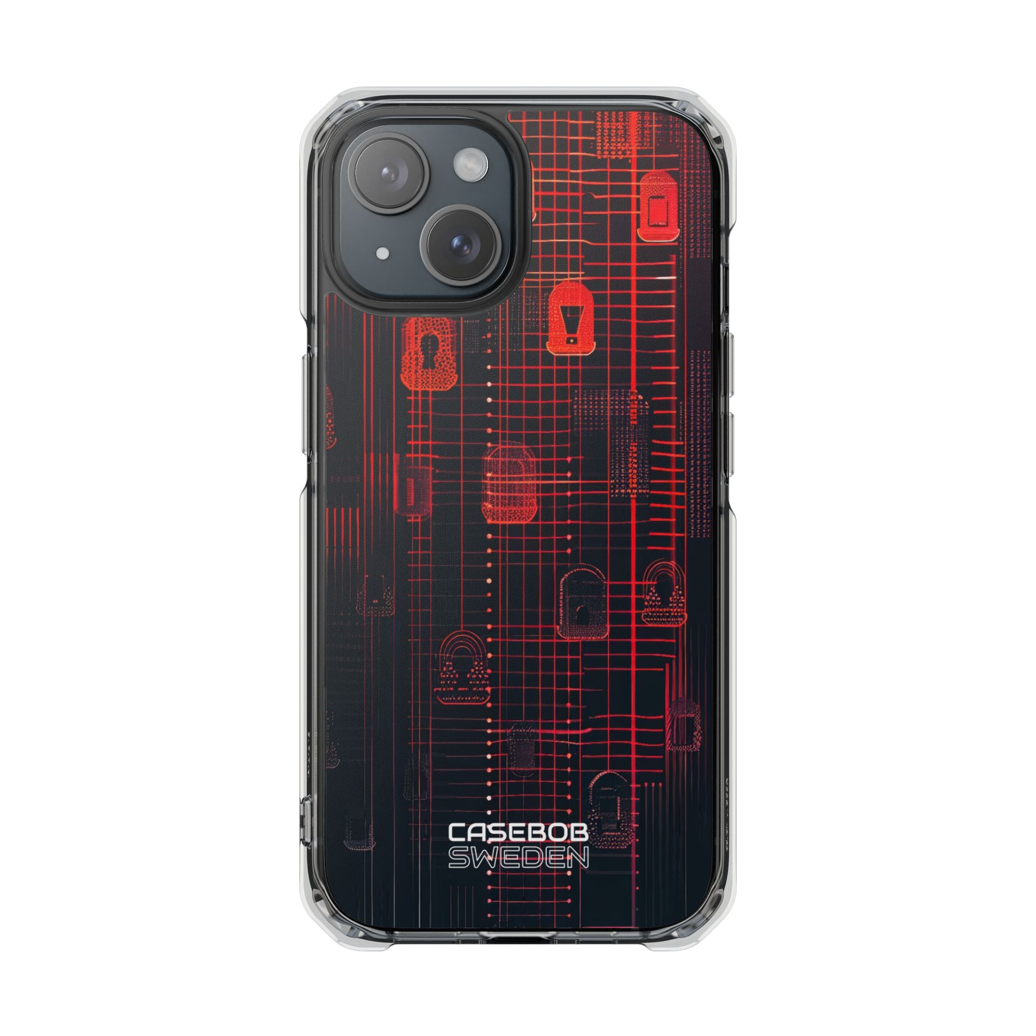 Cyber Locks Grid iPhone 15 - Impact Clear+