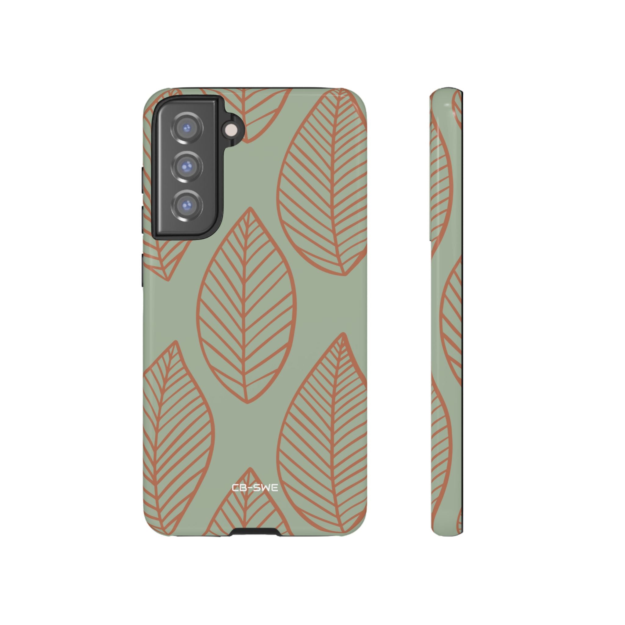 Mint and Orange Leaves - Samsung Case