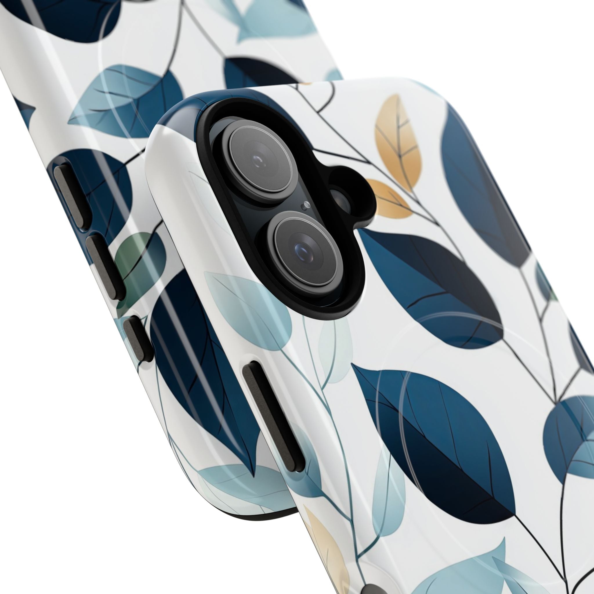 Navy Leaf Veins iPhone 16 Case - Tough+