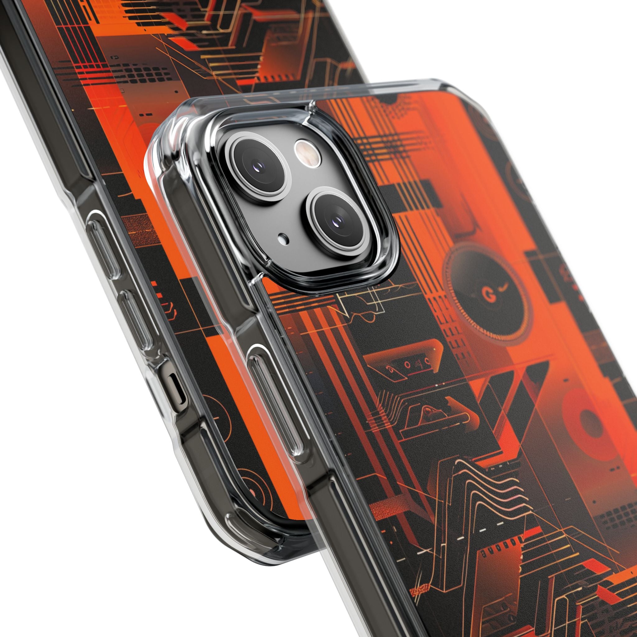 Orange Circuit Dreams iPhone 14 - Impact Clear+