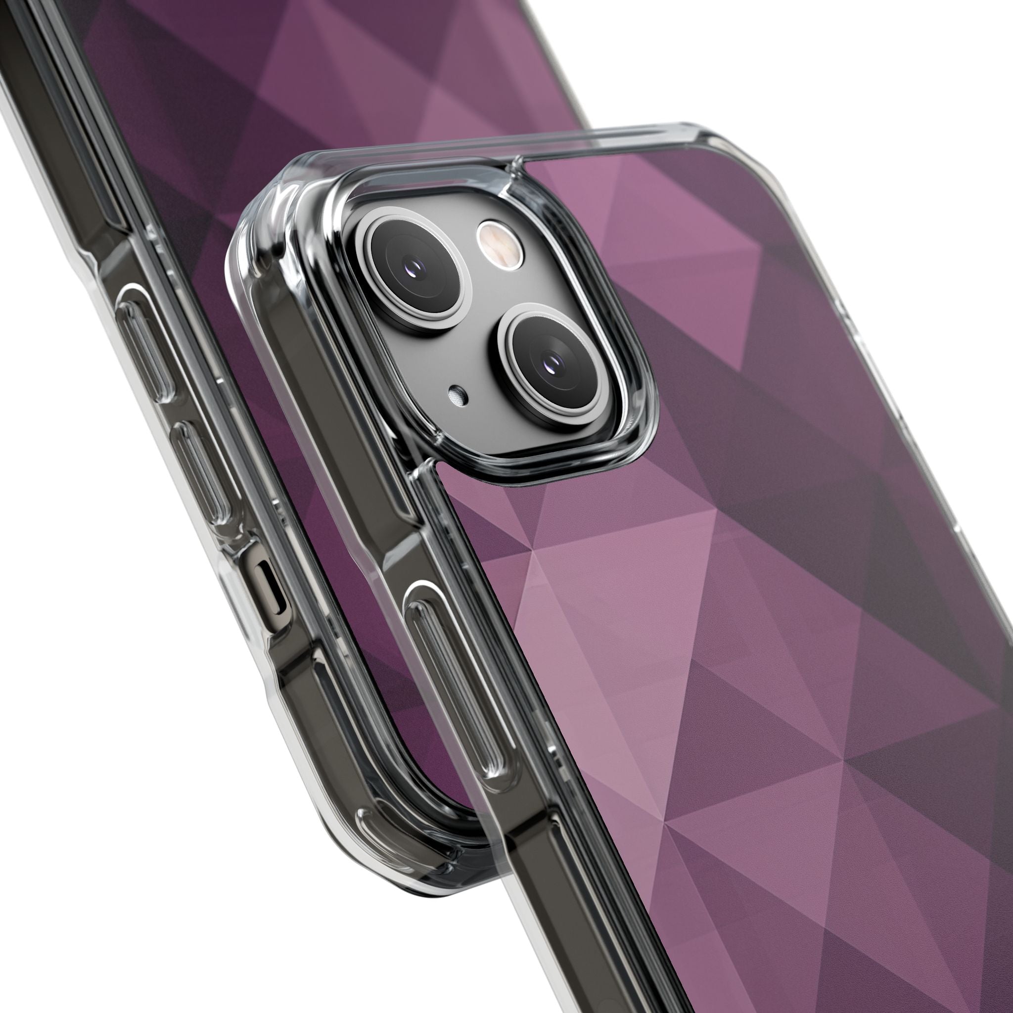 Paarse geometrische mozaïek iPhone 14 - Impact Clear+