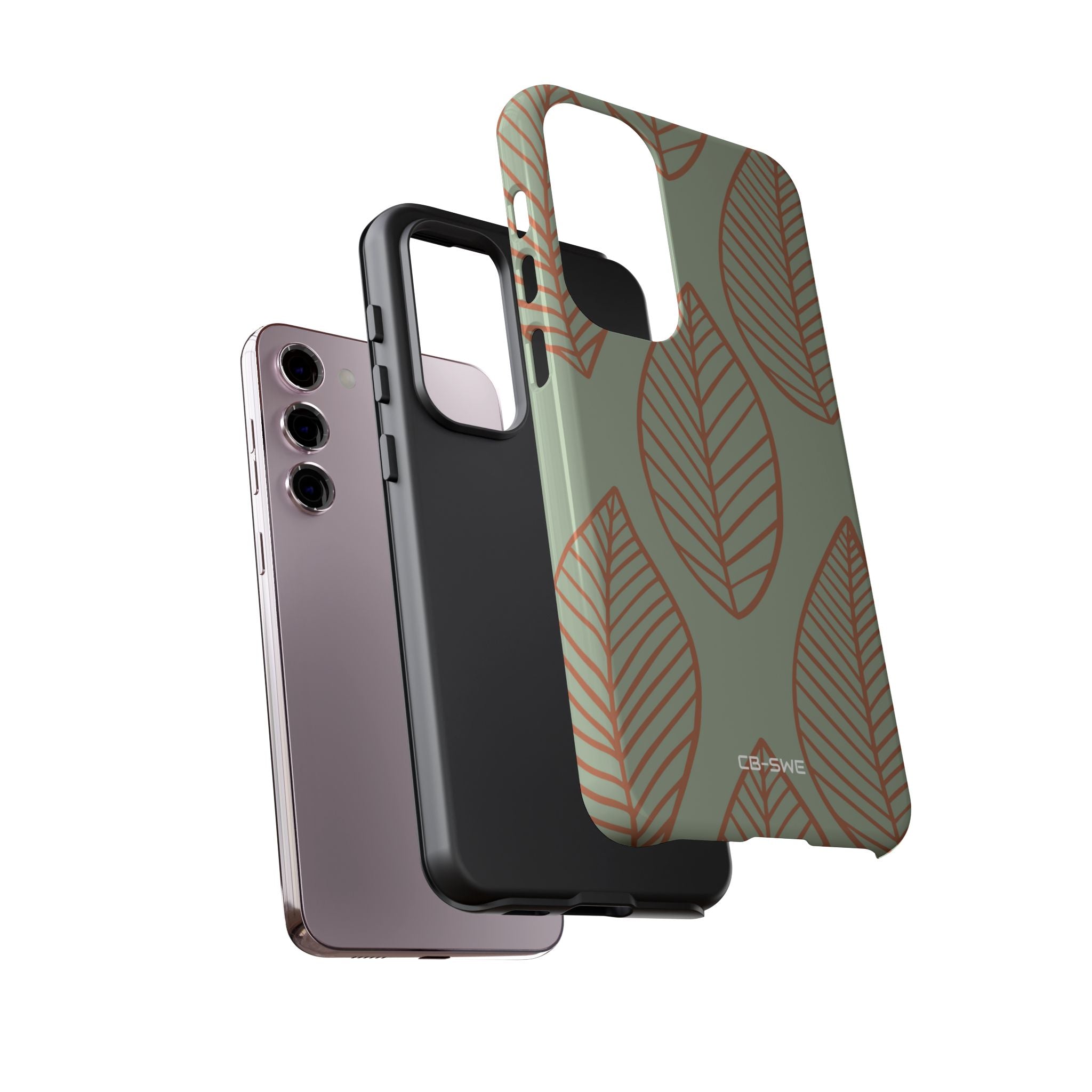 Mint and Orange Leaves - Samsung Case