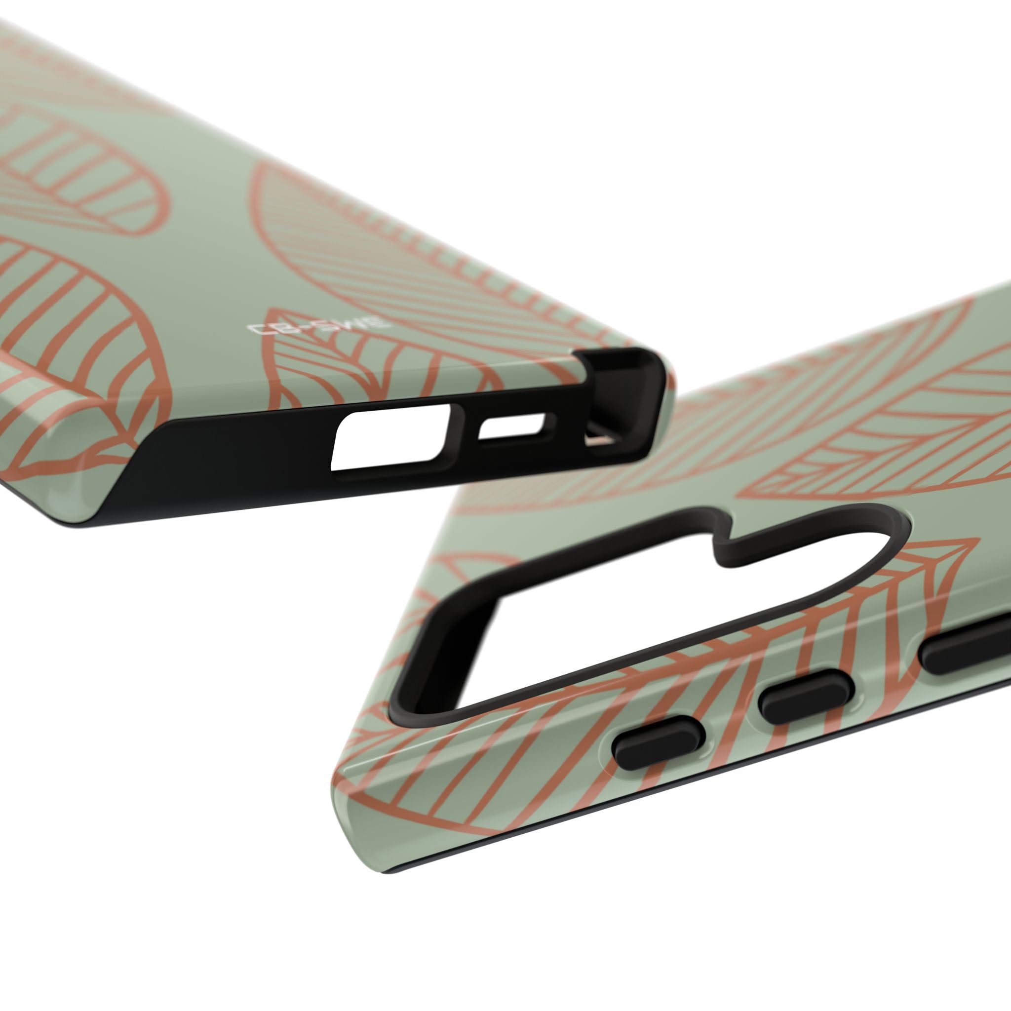 Mint and Orange Leaves - Samsung Case