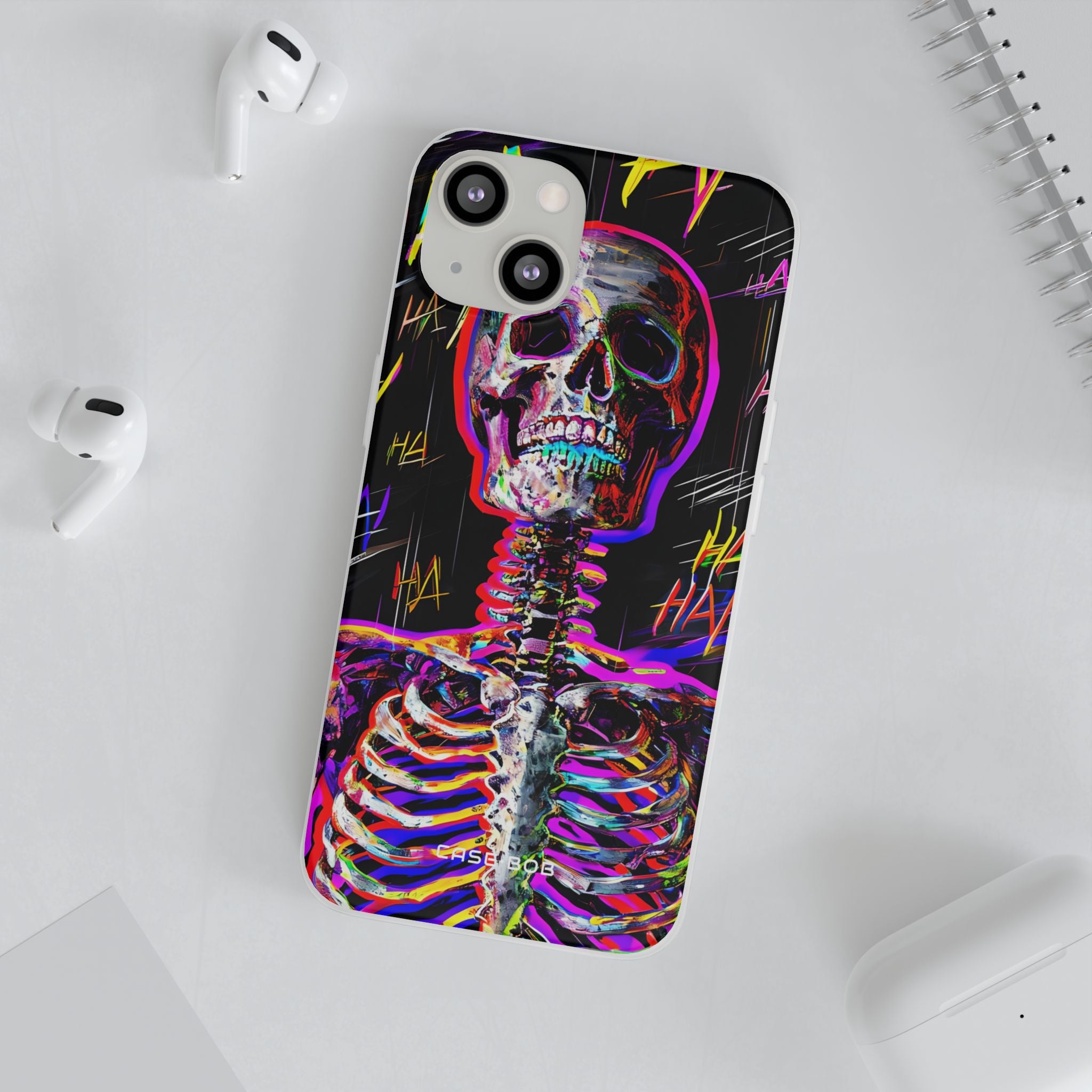 Neon Skeleton Laugh iPhone 13 - Soft
