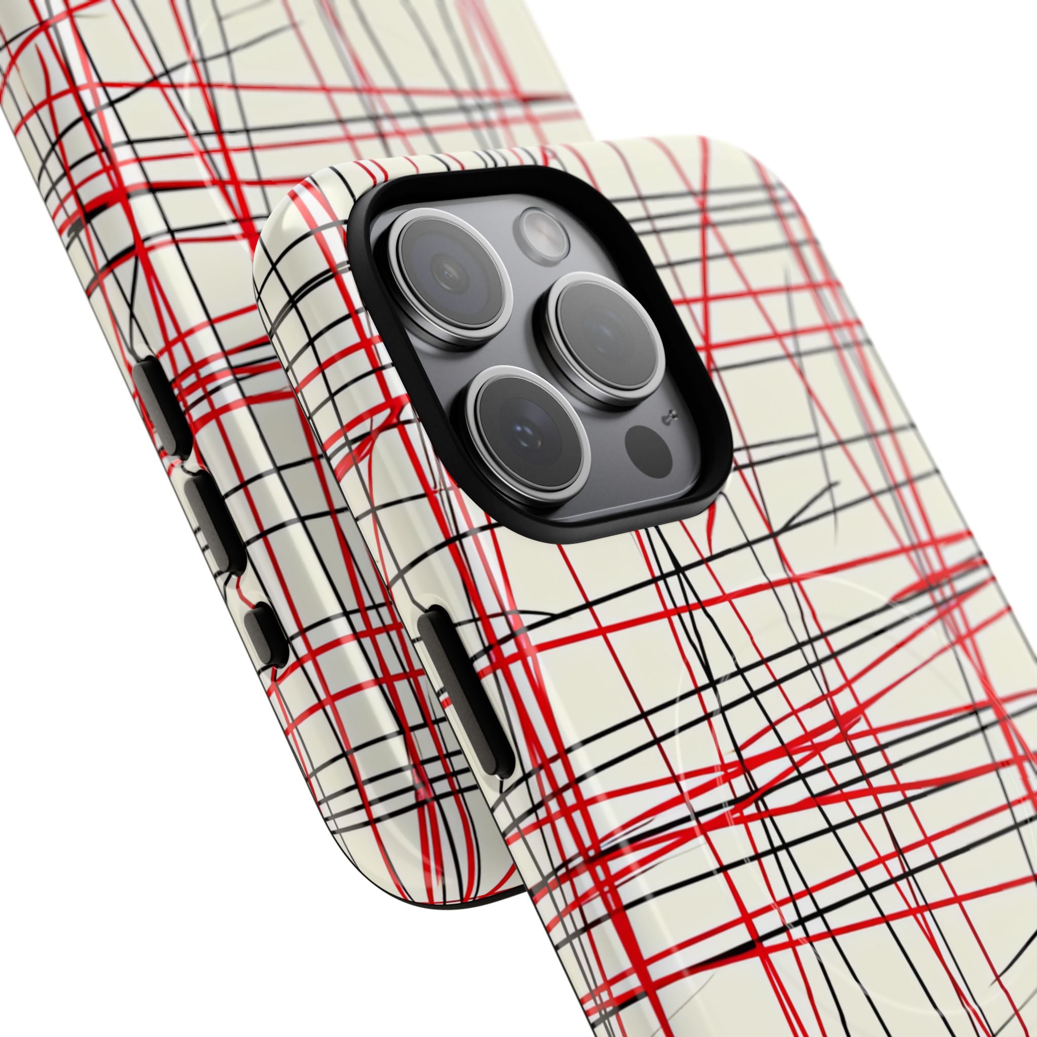 Crimson Wire Tangle iPhone 15 - Tough+