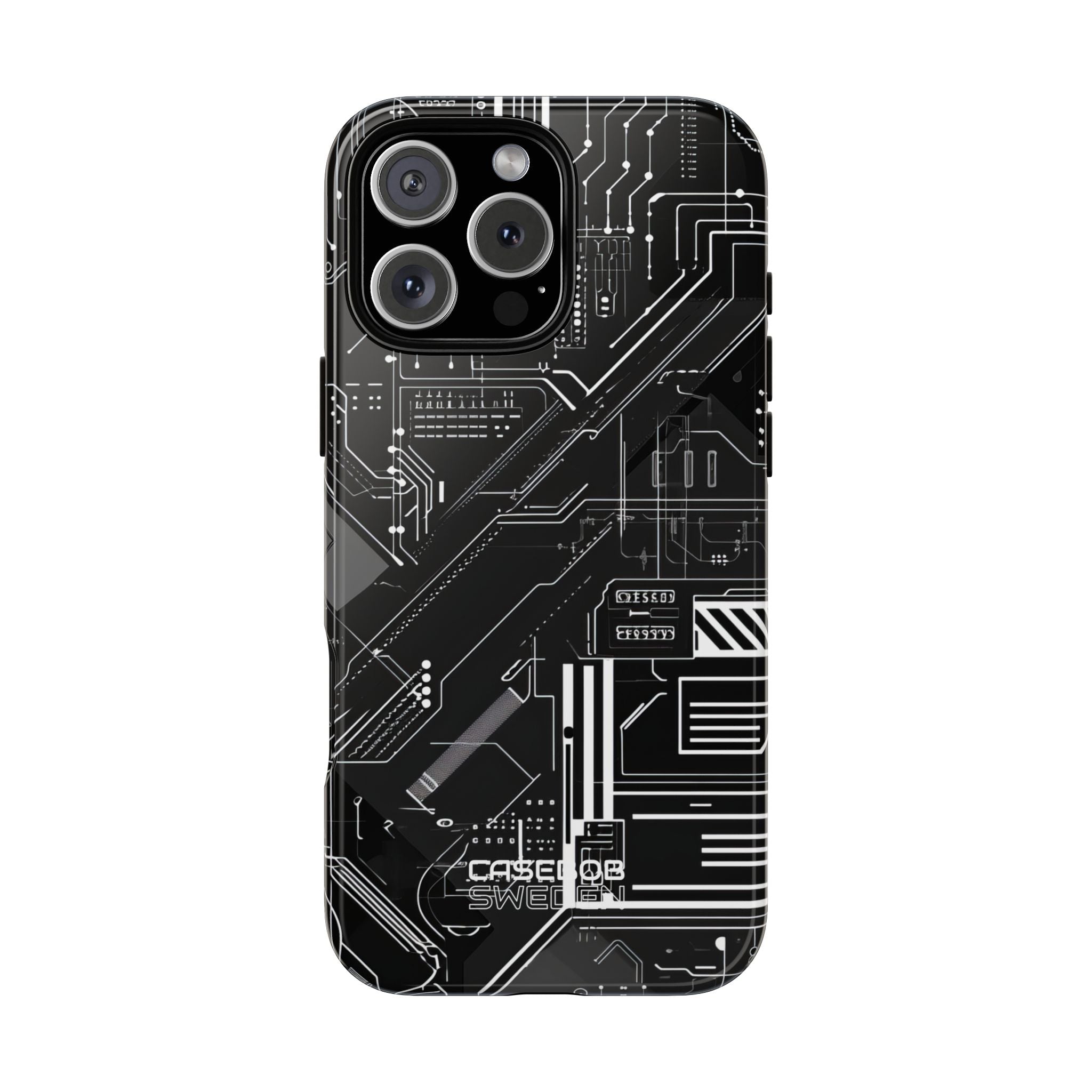 Futuristic Circuit Grid iPhone 16 - Tough