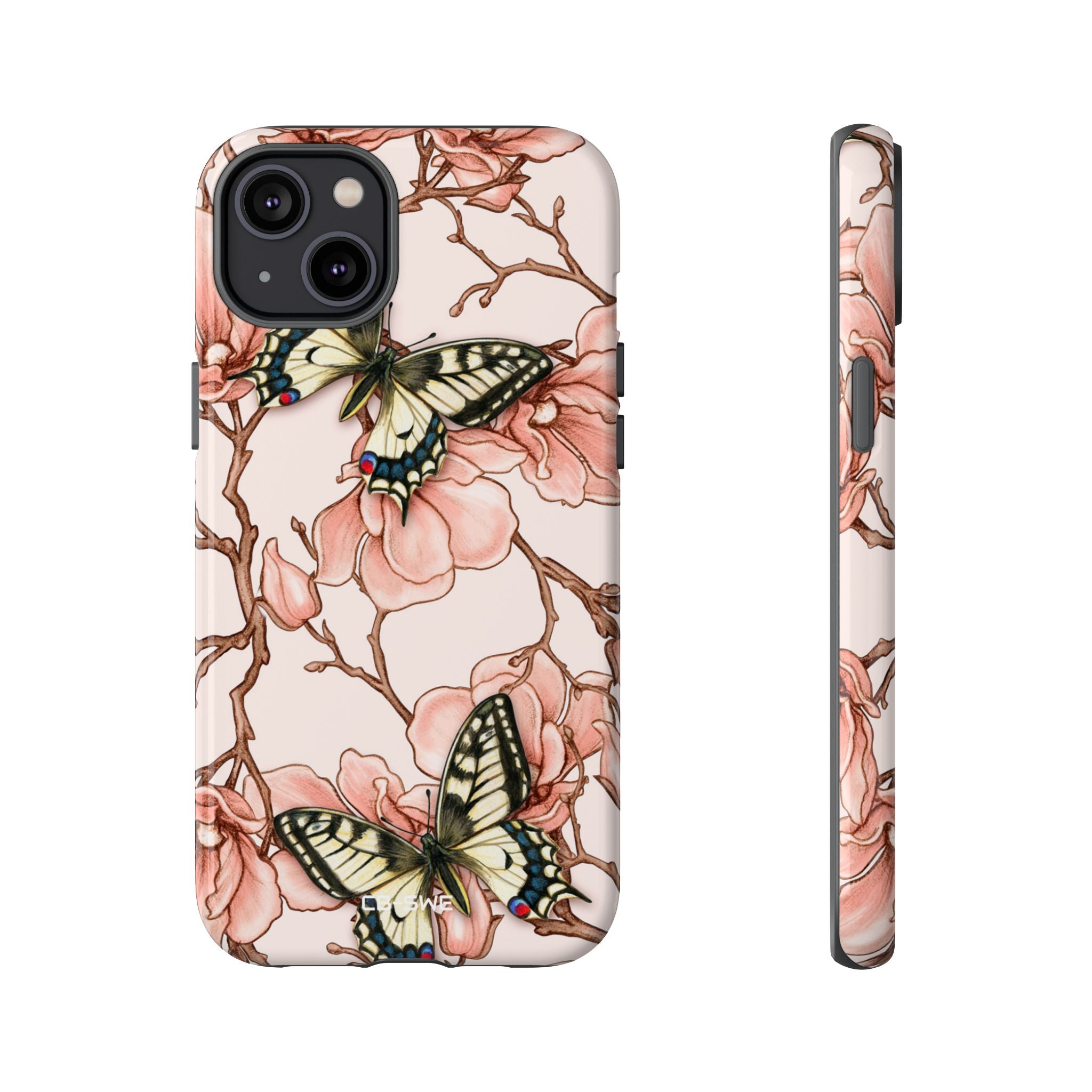 Butterflies and Magnolias Harmony - iPhone Case