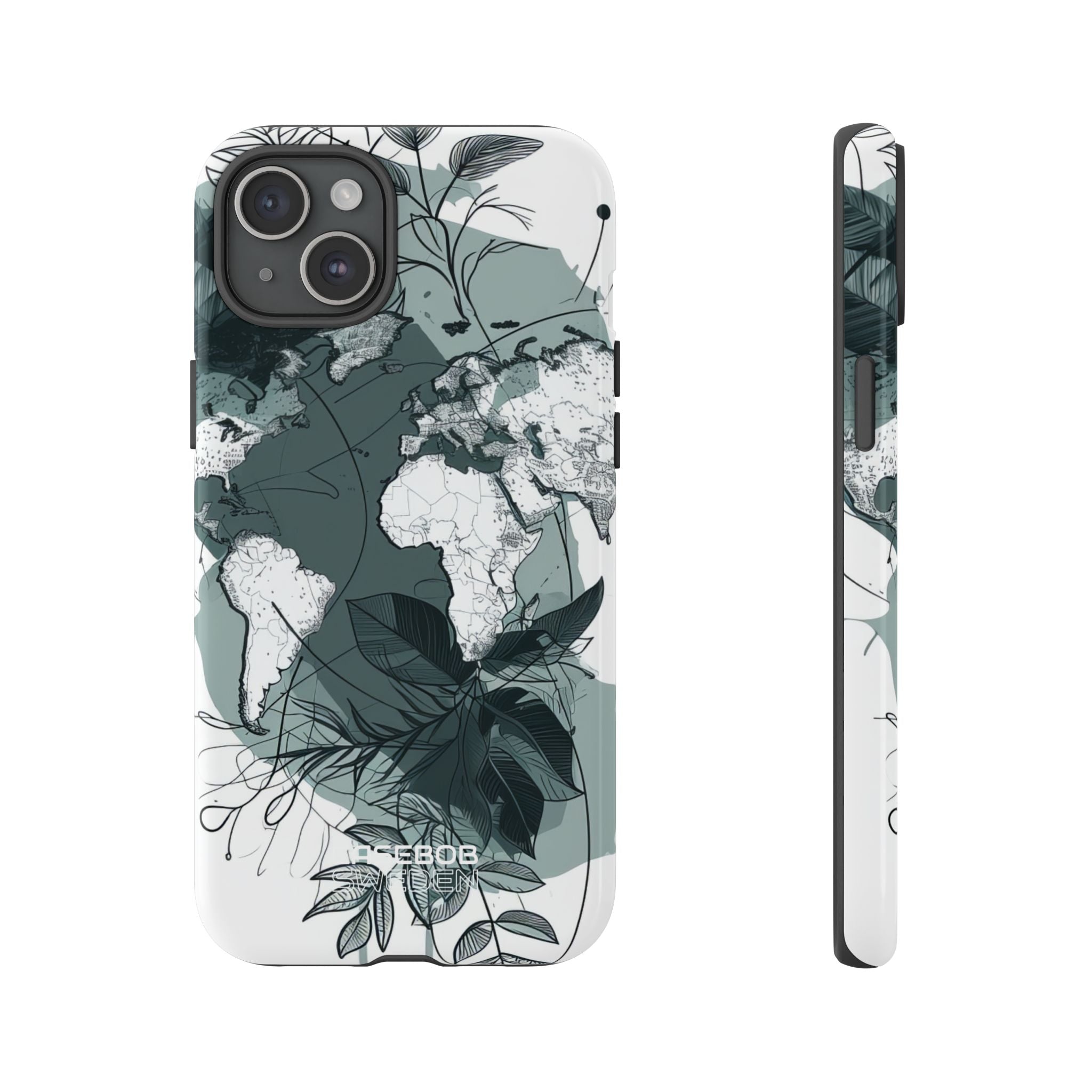 Botanische Weltkarte iPhone 15 – Robust