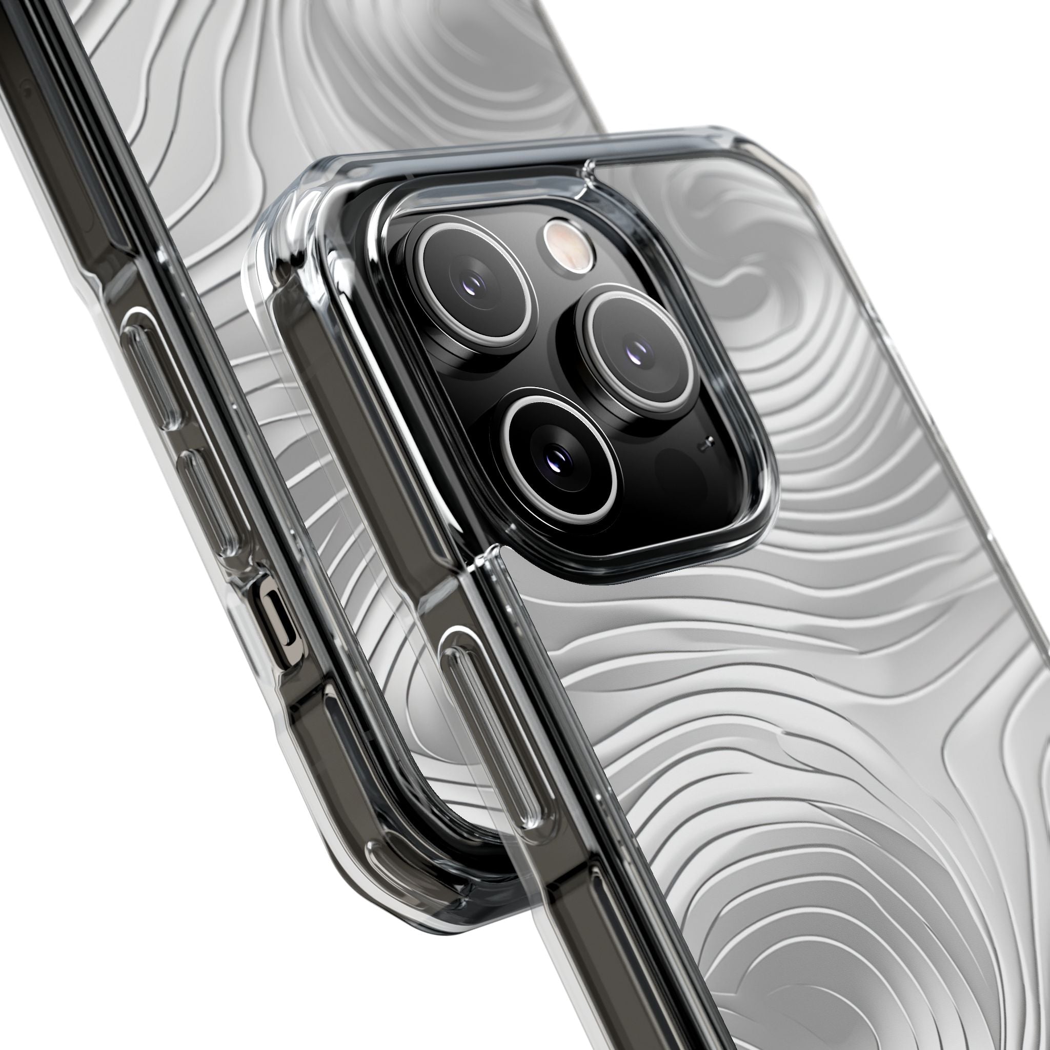 Monochrome Flow Lines iPhone 14 - Impact Clear+