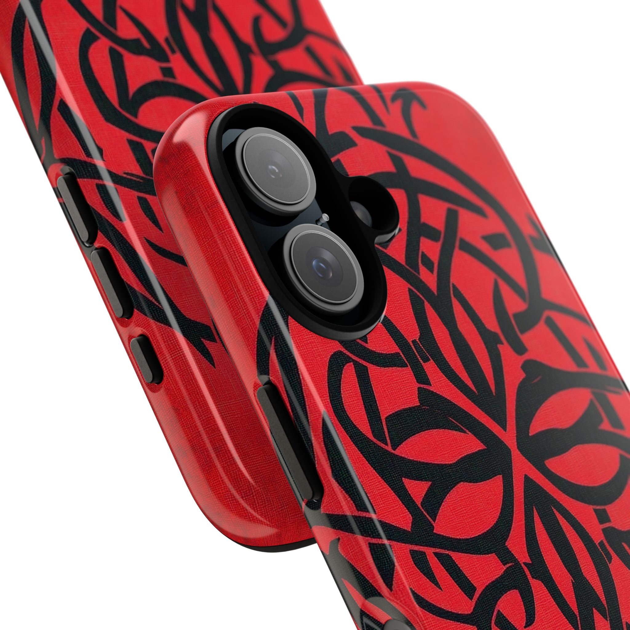 Wunderschöne rote symmetrische keltische Symbole Gothic Standard iPhone 16 - Robust
