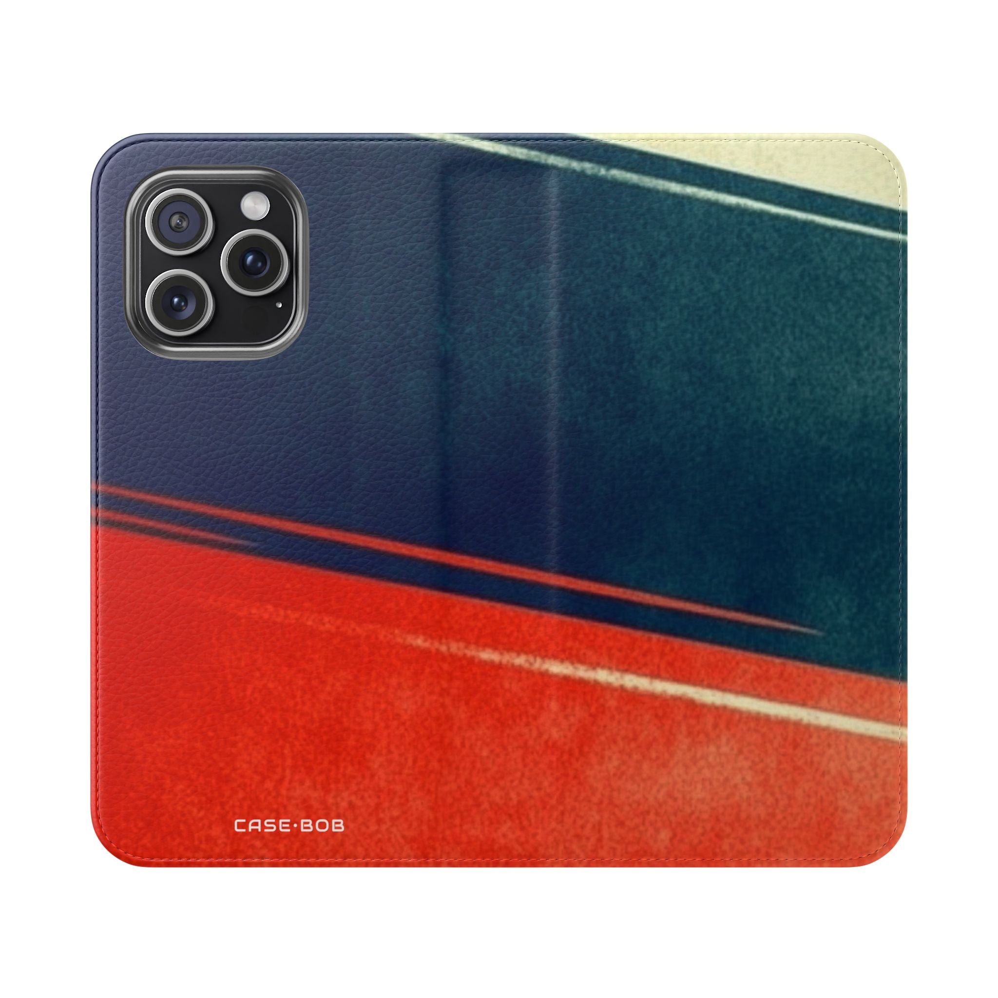 Navy Streak - iPhone 15 Pro Max Case - Wallet