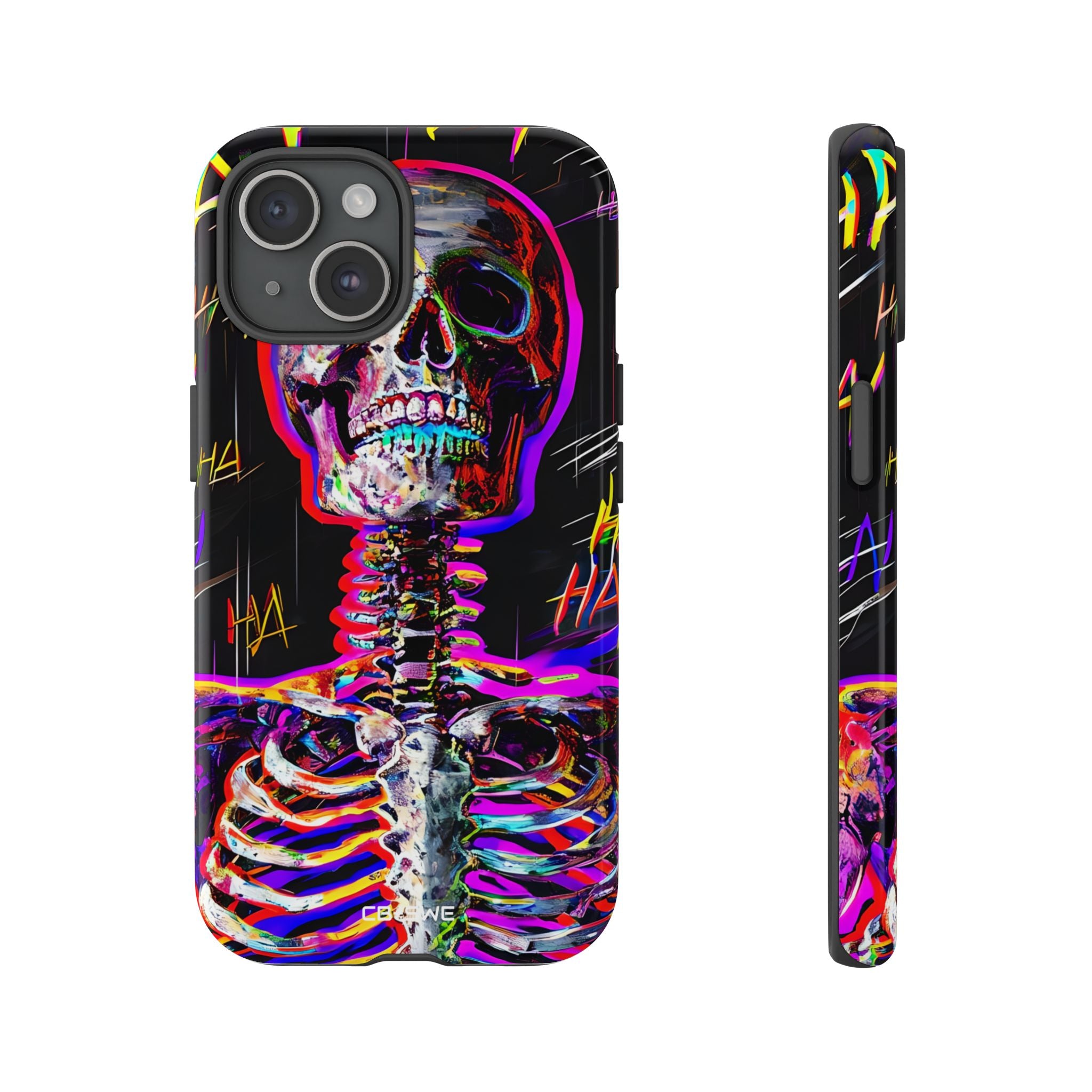 Neon Skeleton Chaos - iPhone Case