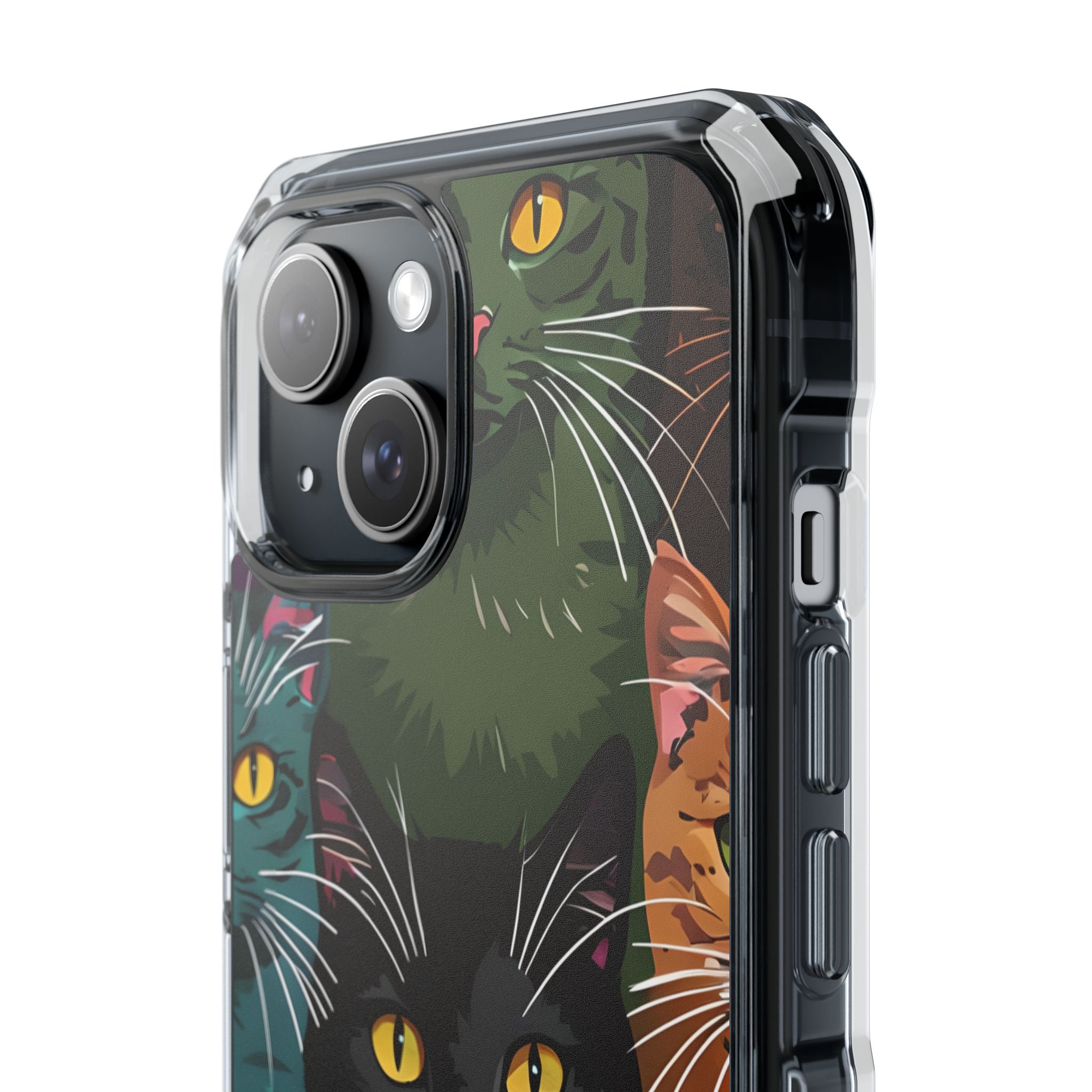 Cat Grid Teal iPhone 15 Case - Impact