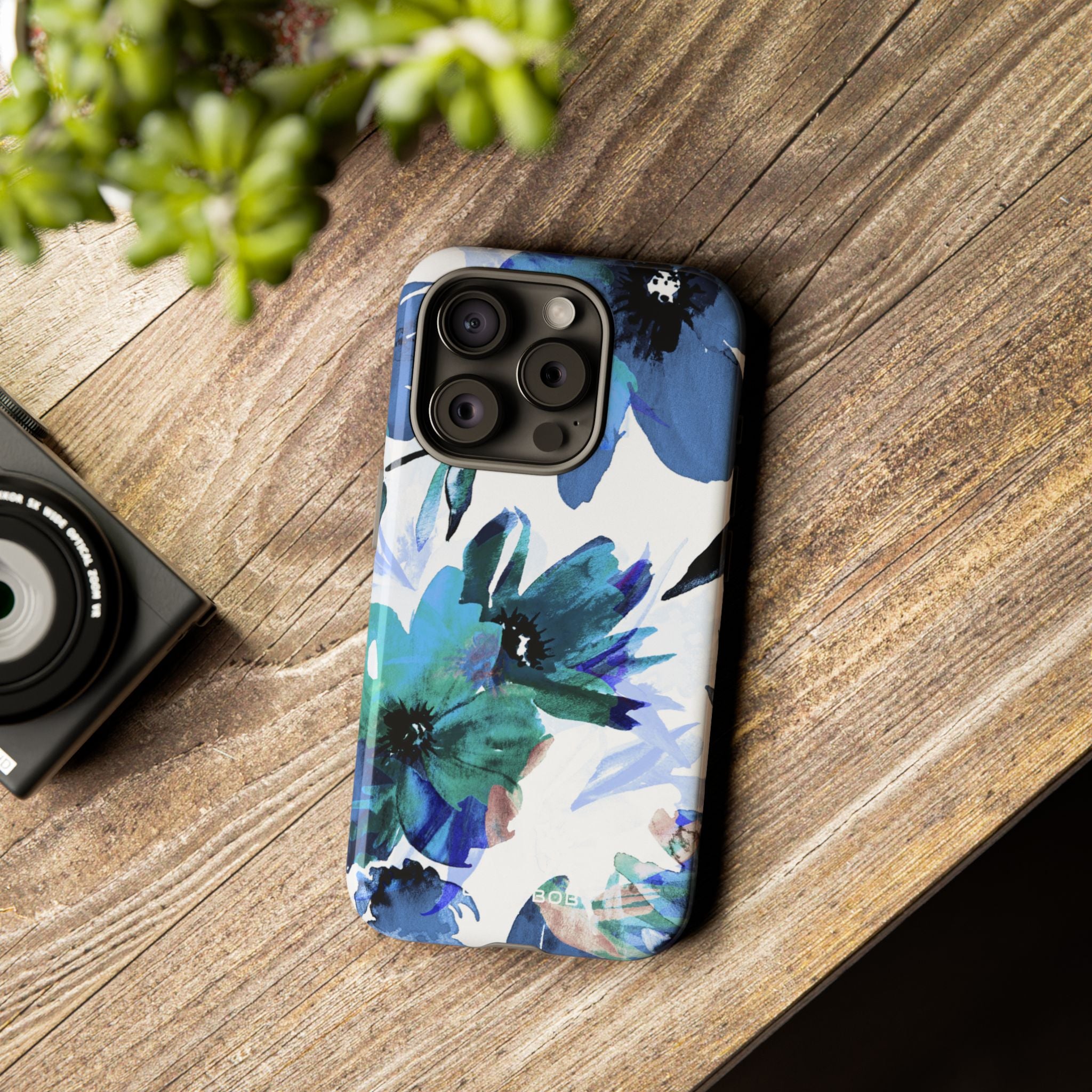 Blue Blossom Radiance iPhone 15 Pro Case - Tough