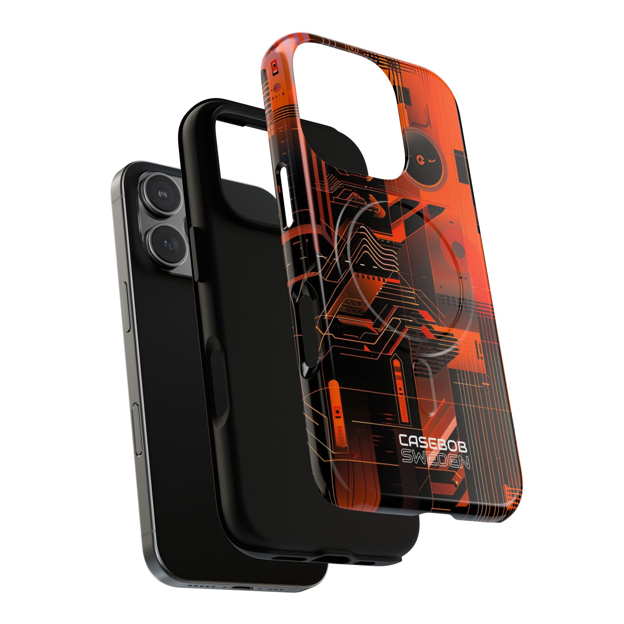 Orange Circuit Dreams iPhone 16 - Tough+