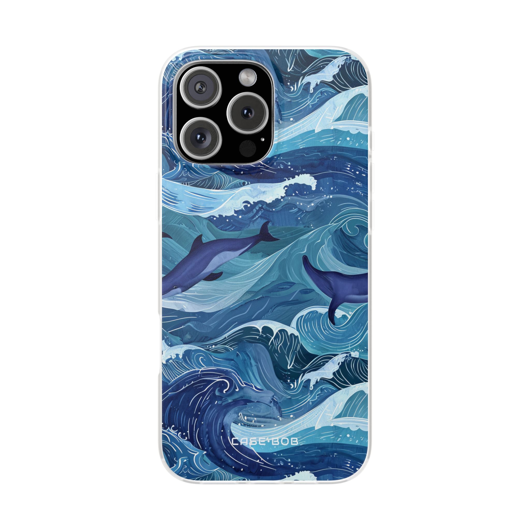 Dolphin Waves iPhone 16 Pro Max Case - Soft