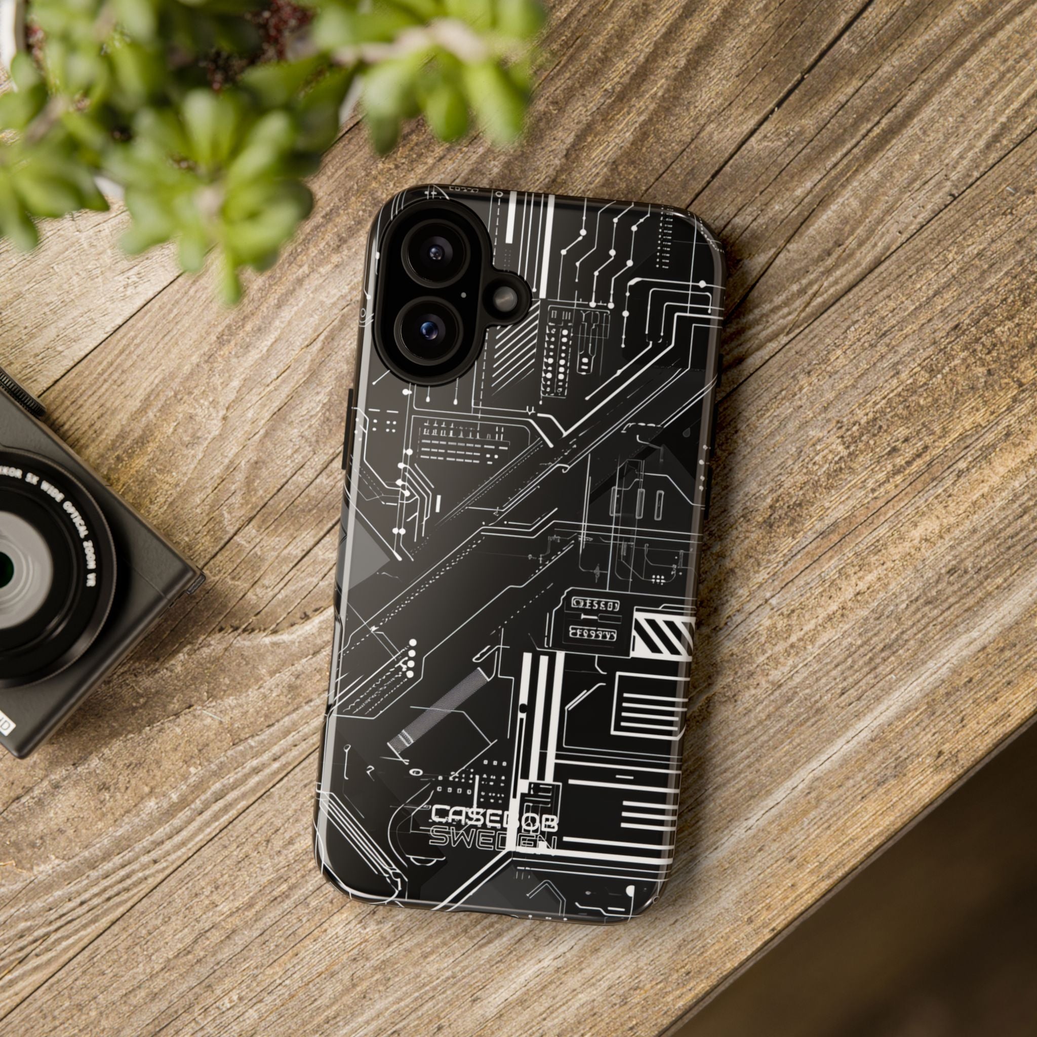 Futuristic Circuit Grid iPhone 16 - Tough